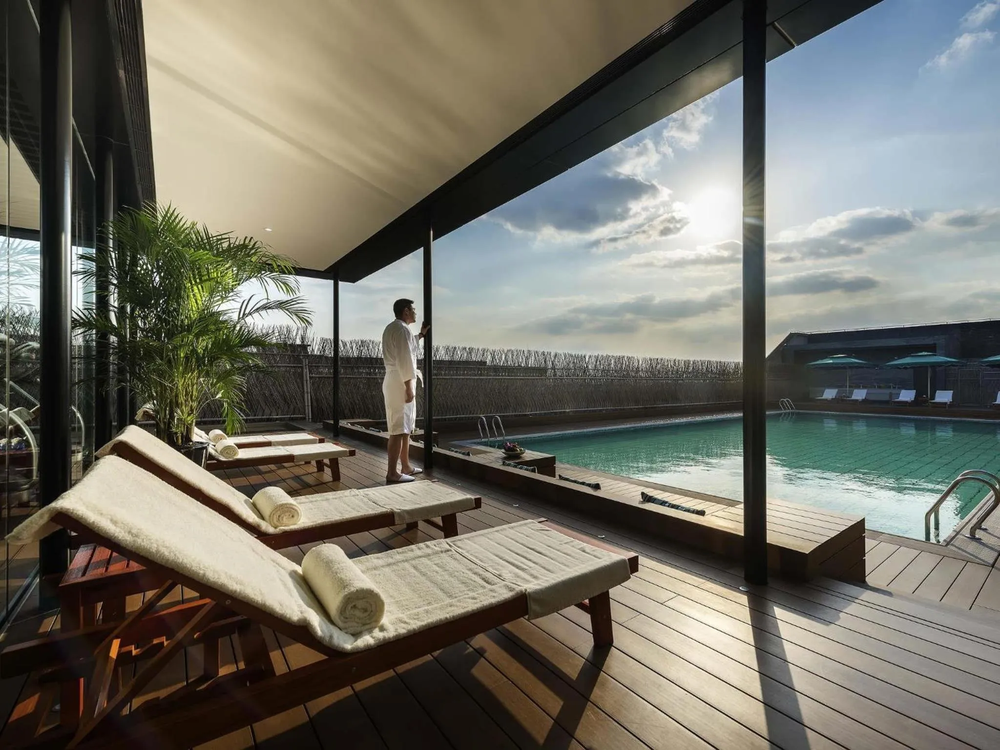 Pool view in Novotel Shanghai Clover