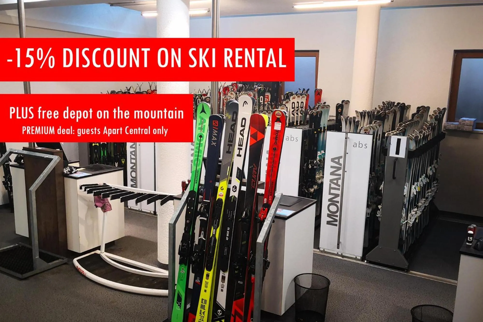 Skiing in Apart Central – Premium Mountain&Garden