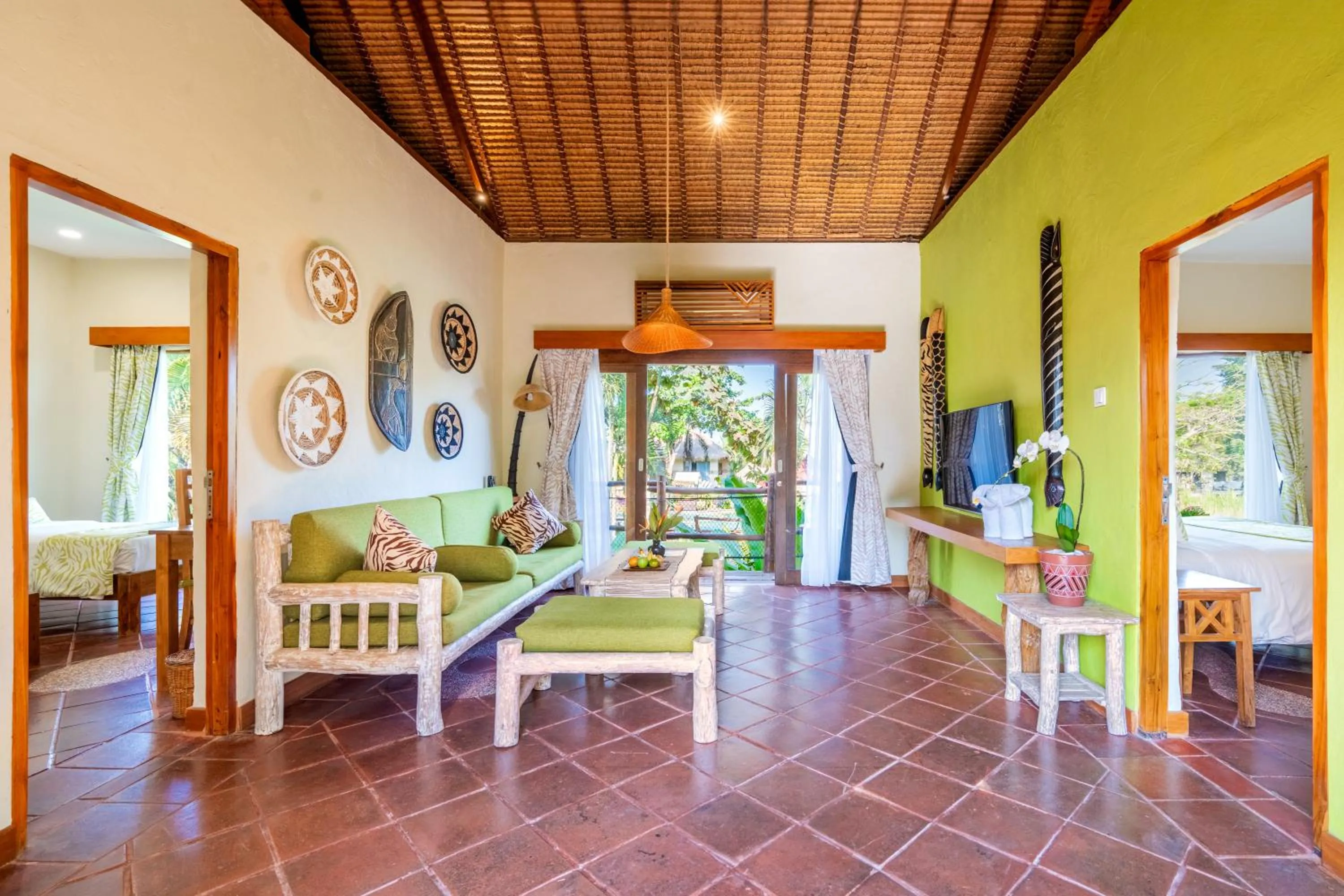 Living room in Mara River Safari Lodge Bali