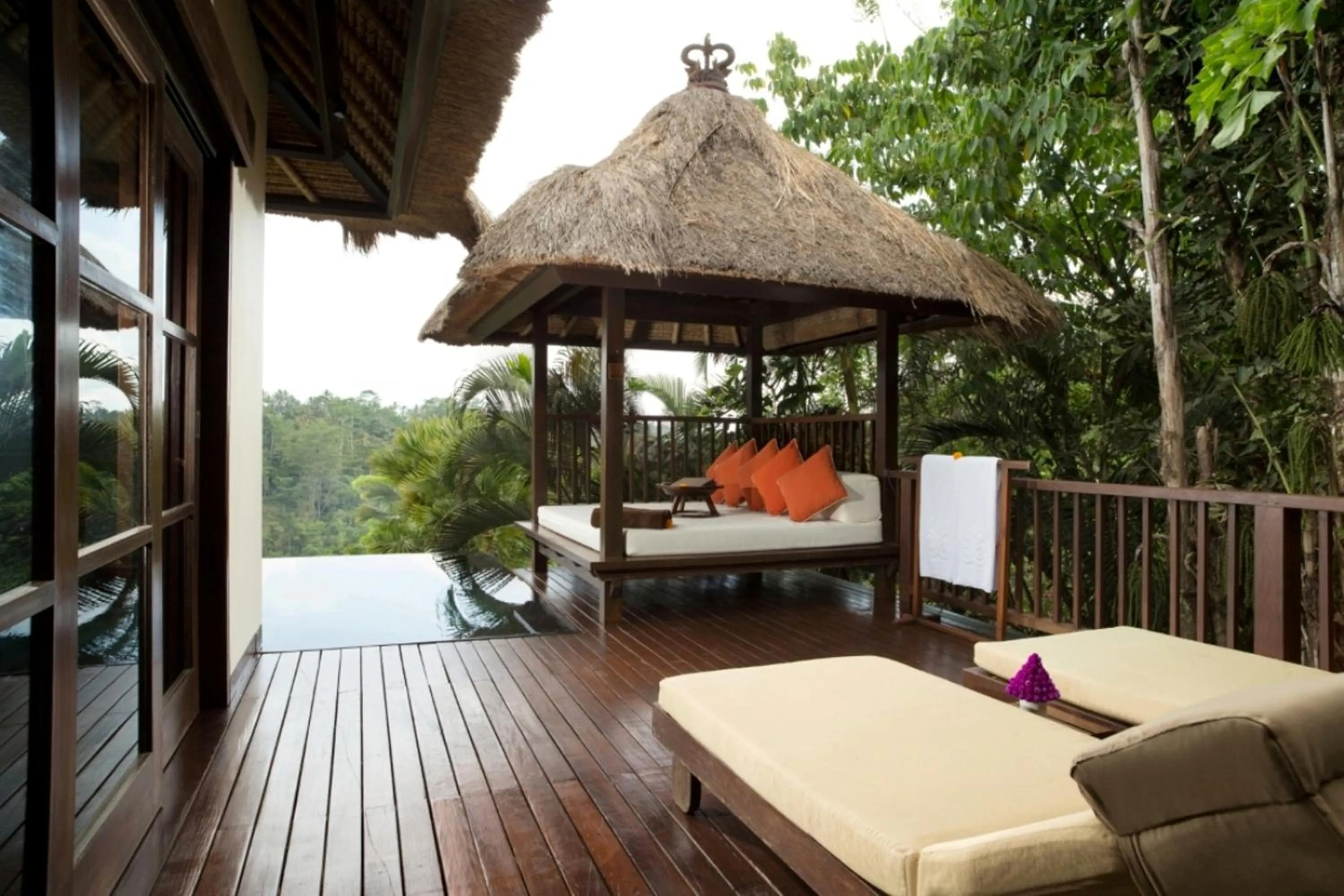 Seating area in Hanging Gardens of Bali
