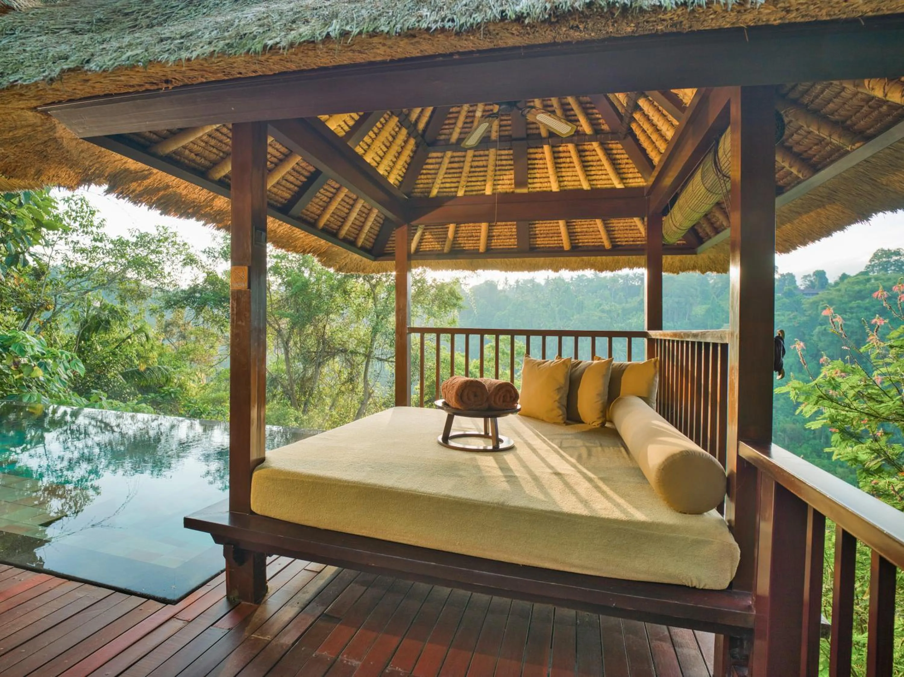 Seating area in Hanging Gardens of Bali