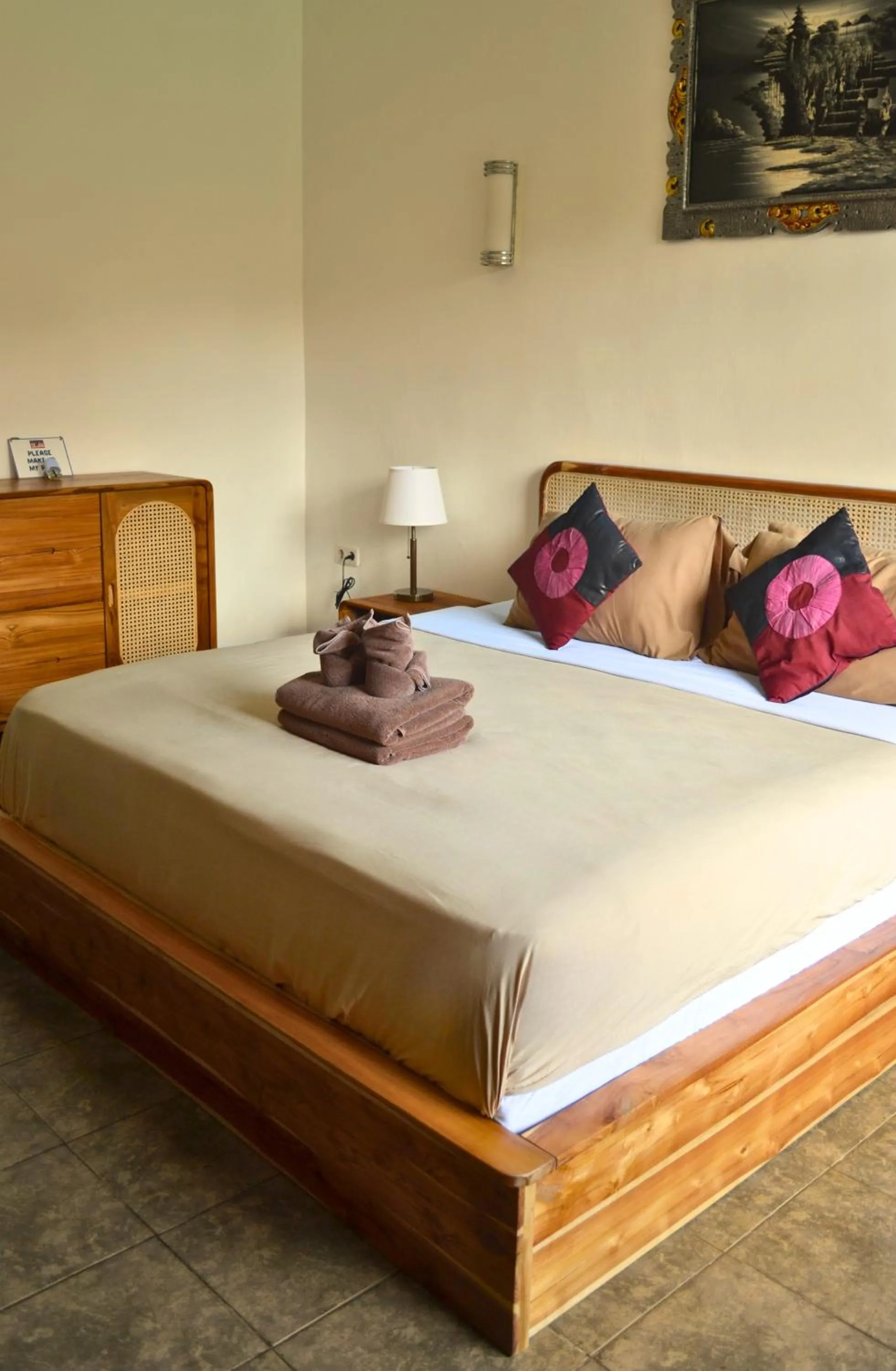 Bed in Absolute Scuba Bali Dive Resort