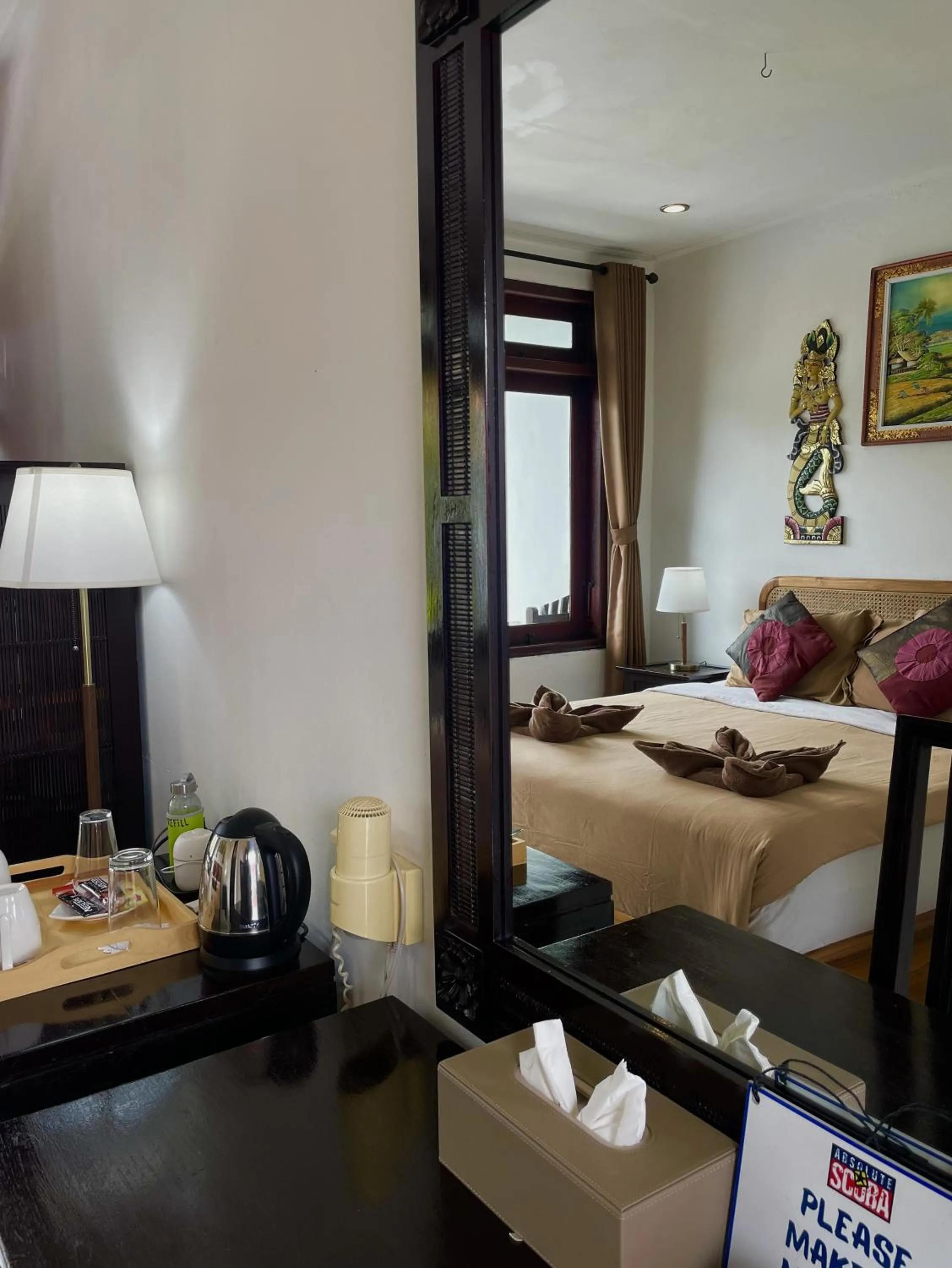 Coffee/tea facilities, Bed in Absolute Scuba Bali Dive Resort