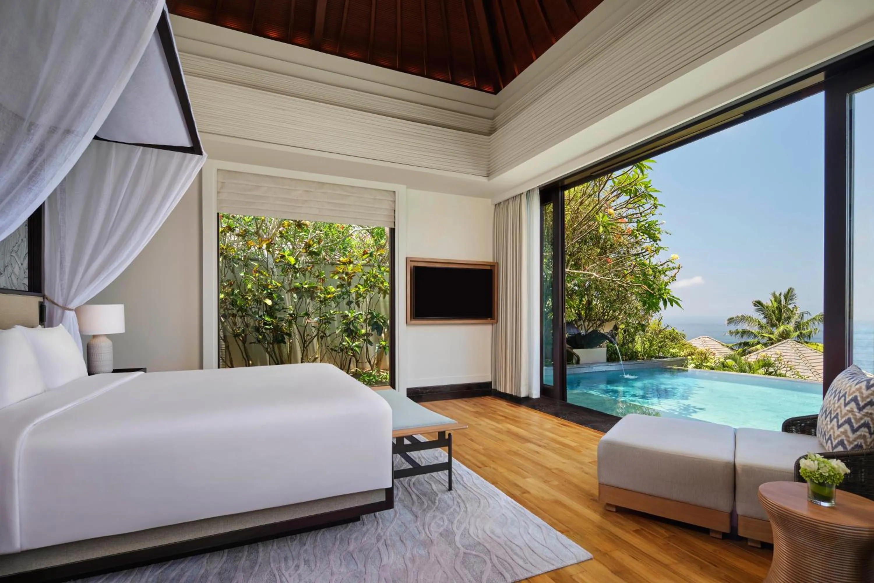 View (from property/room), Bed in Umana Bali, LXR Hotels & Resorts