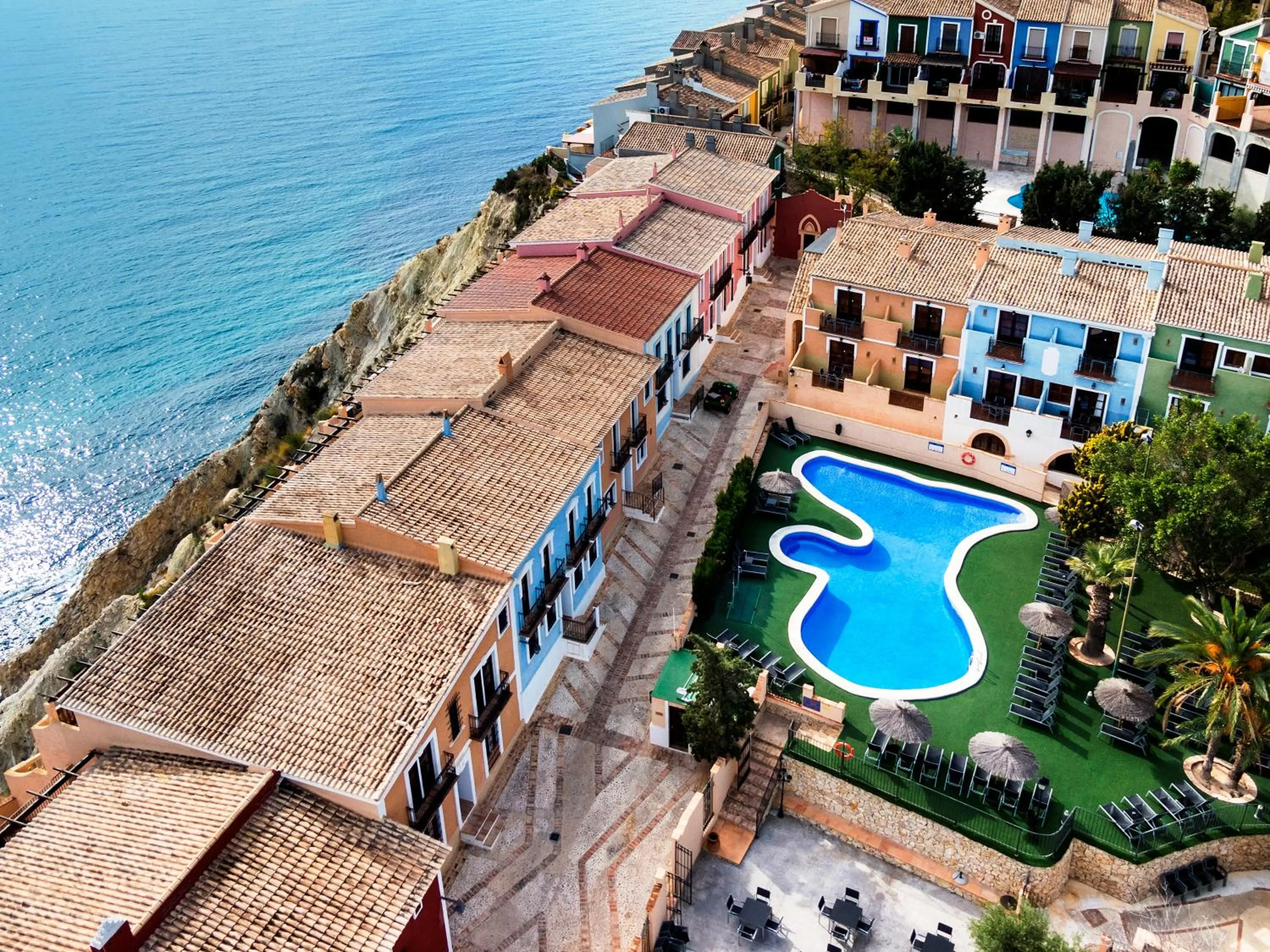 Bird's eye view in Occidental Pueblo Acantilado