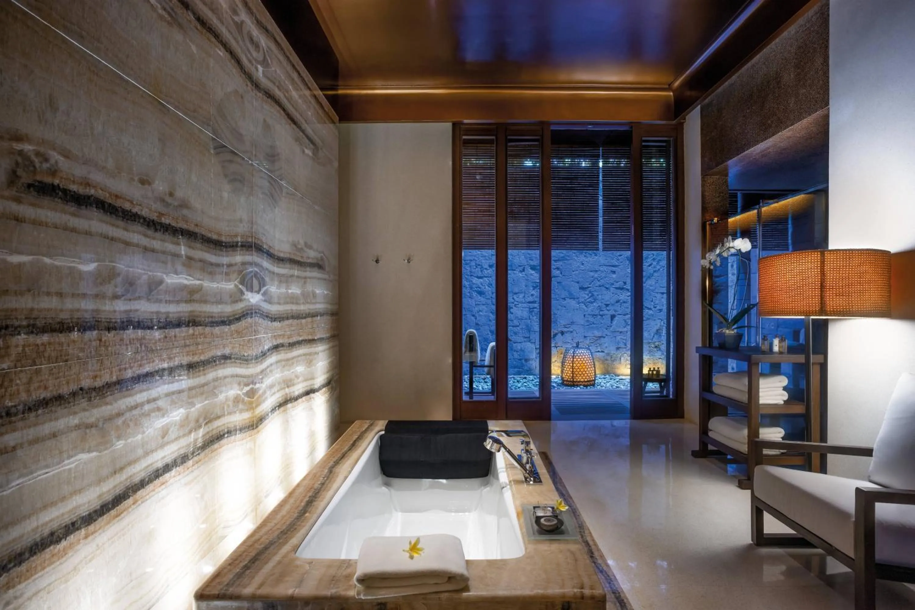 Bathroom, Bed in Bvlgari Resort Bali