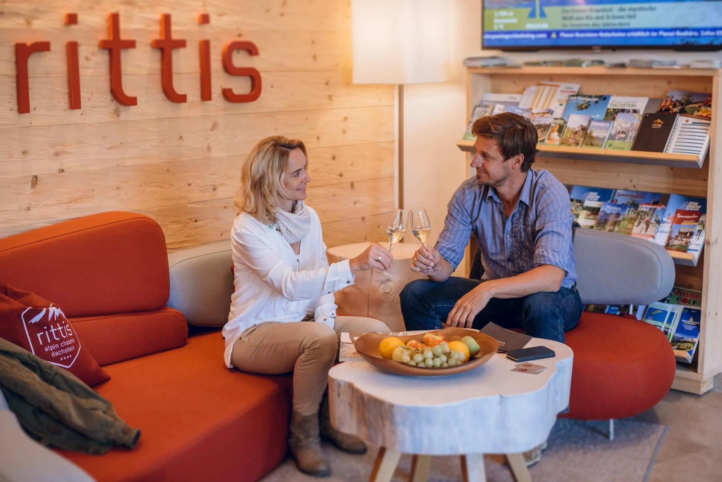 Lobby or reception in Rittis Alpin Chalets Dachstein