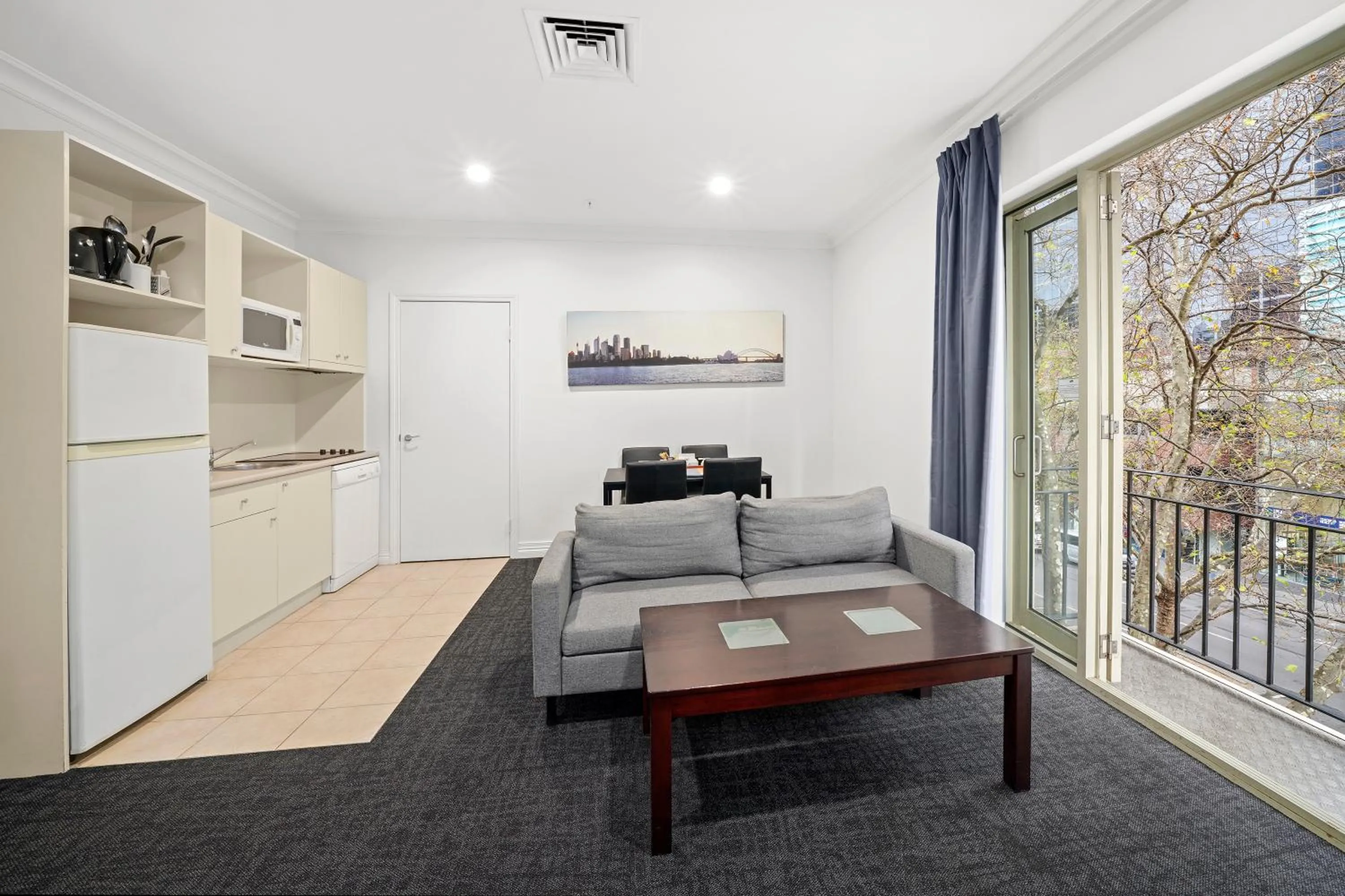 Living room in Comfort Apartments Melbourne Central