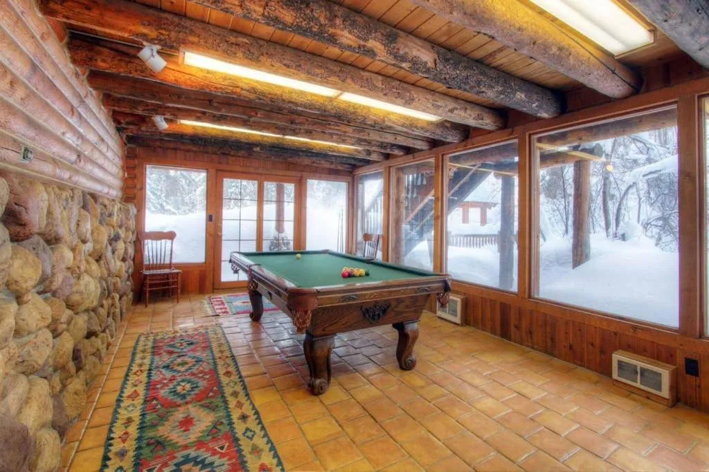 Billiard in Log Cabin On The Stream Sundance, Utah