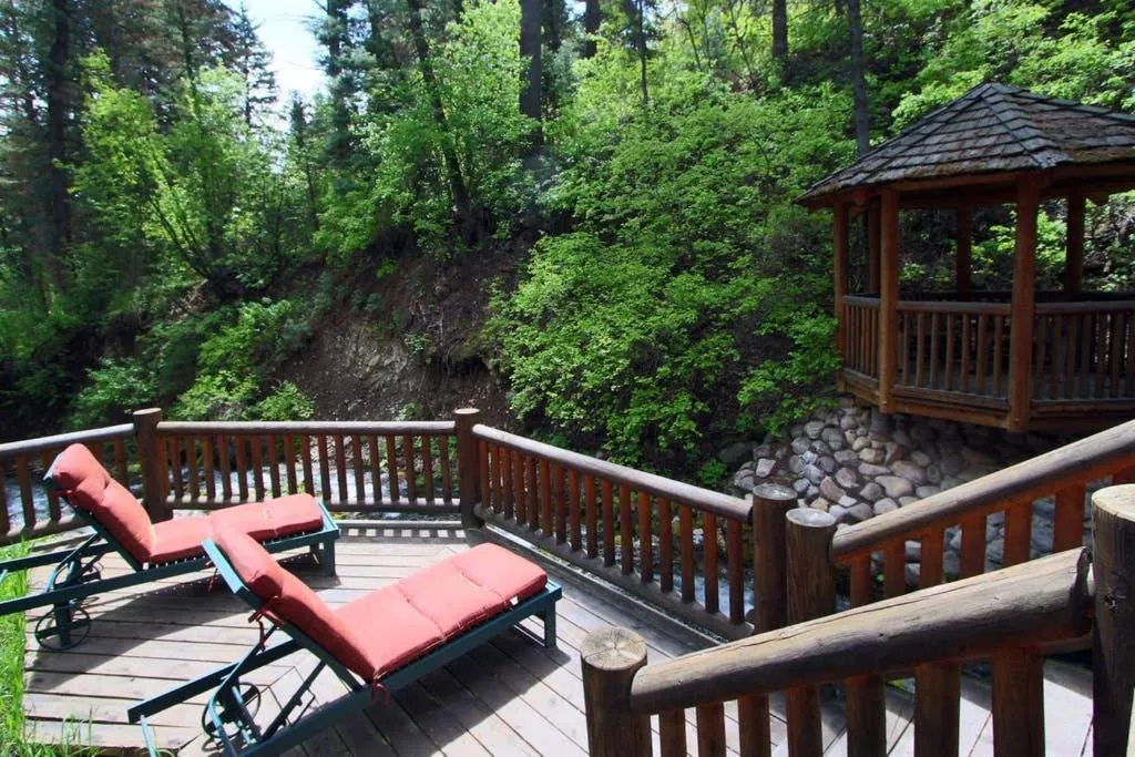 River view in Log Cabin On The Stream Sundance, Utah