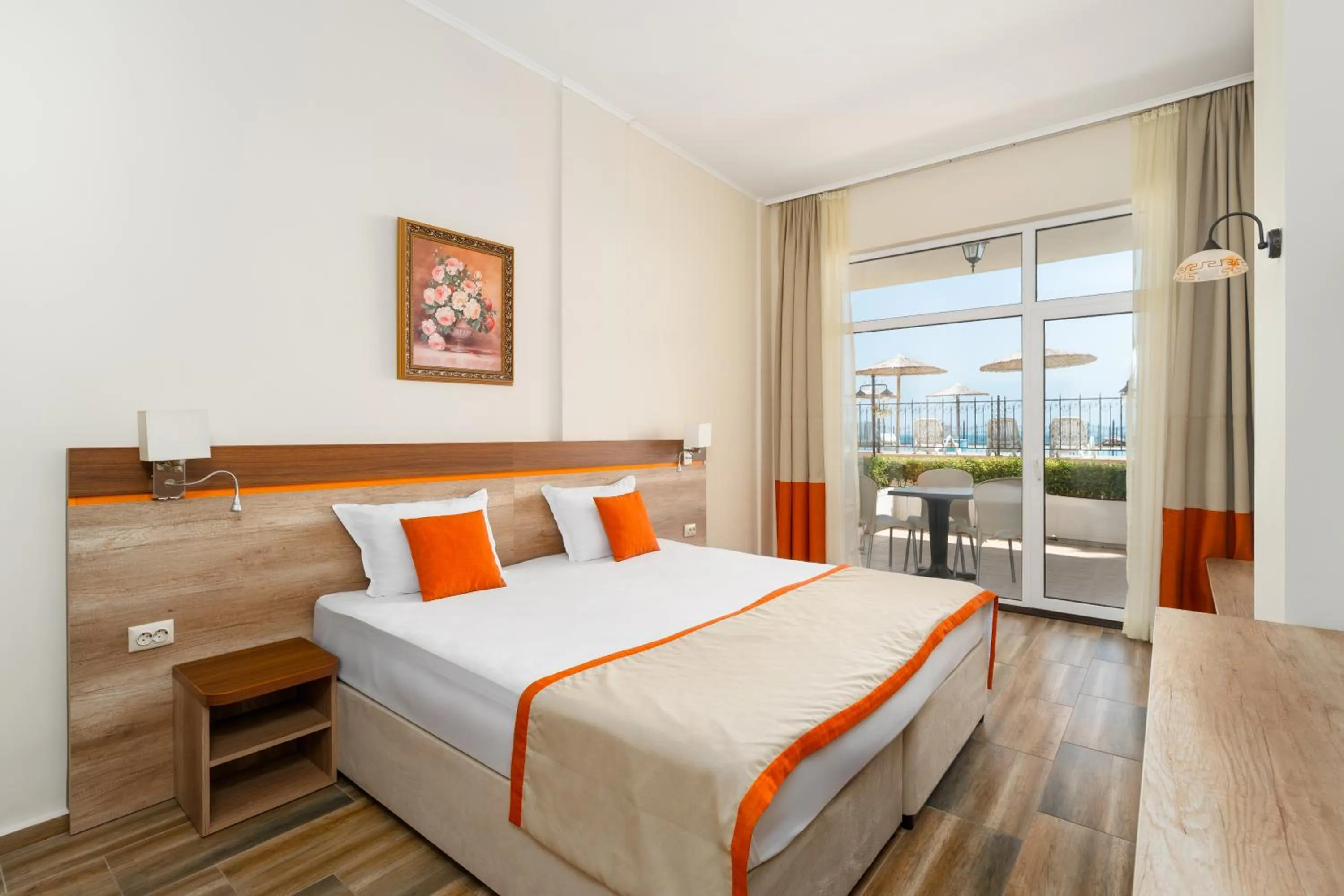 View (from property/room), Bed in Festa Pomorie Resort