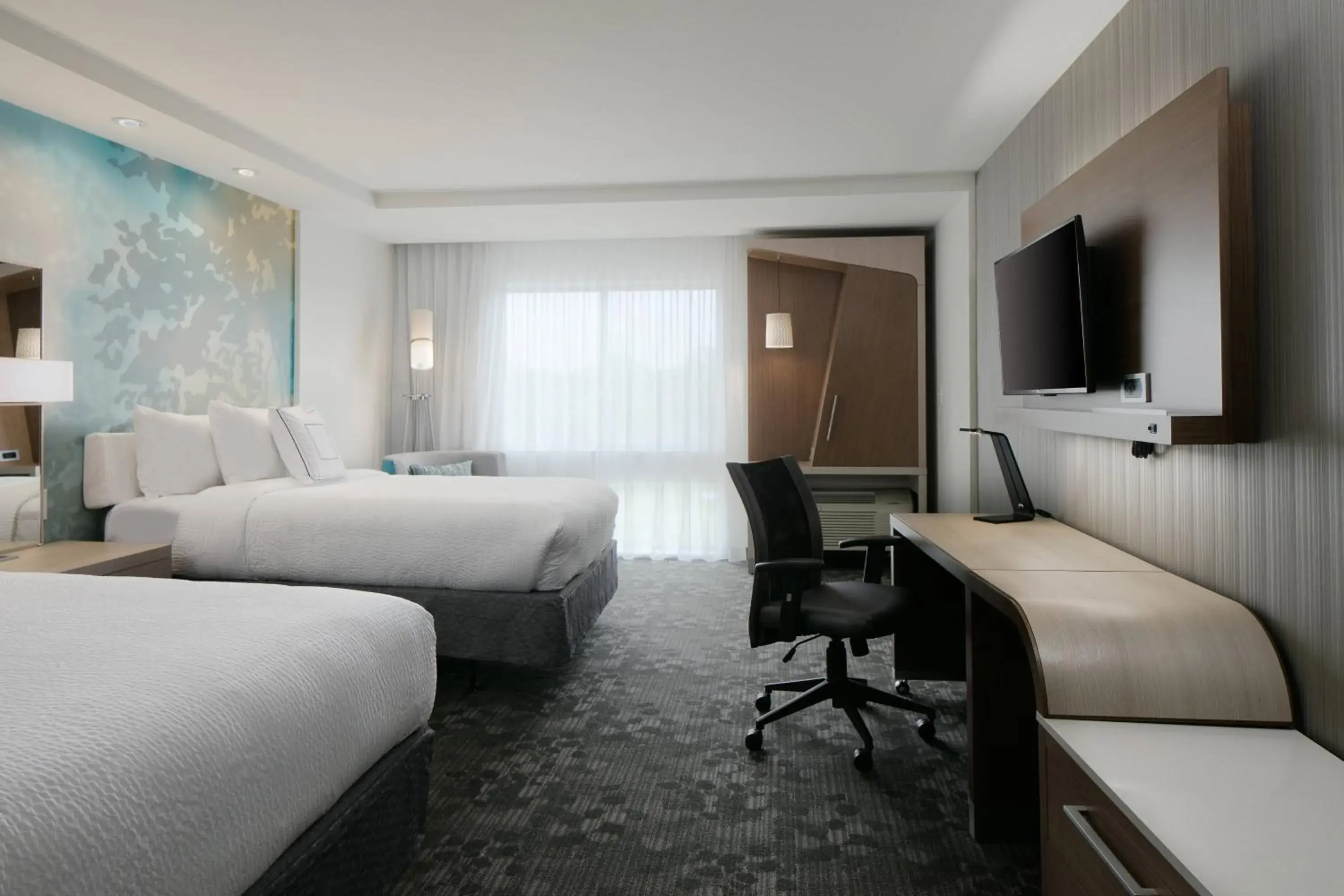 Queen Room with Two Queen Beds and Bathtub - Mobility Access in Courtyard by Marriott Omaha Bellevue at Beardmore Event Center Queen Room with Two Queen Beds and Bathtub - Mobility Access in Courtyard by Marriott Omaha Bellevue at Beardmore Event Center