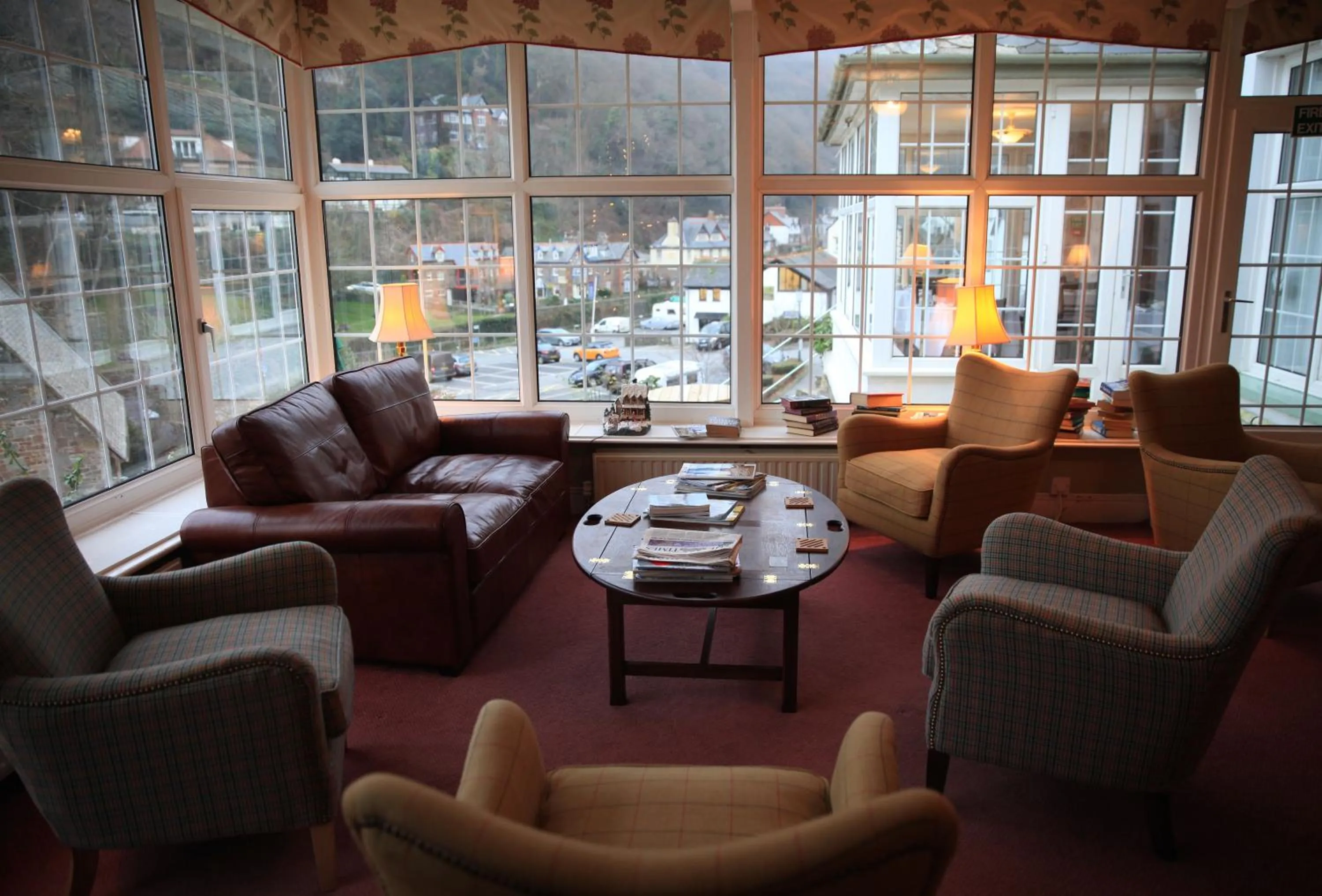 Communal lounge/ TV room in The Bonnicott Hotel Lynmouth