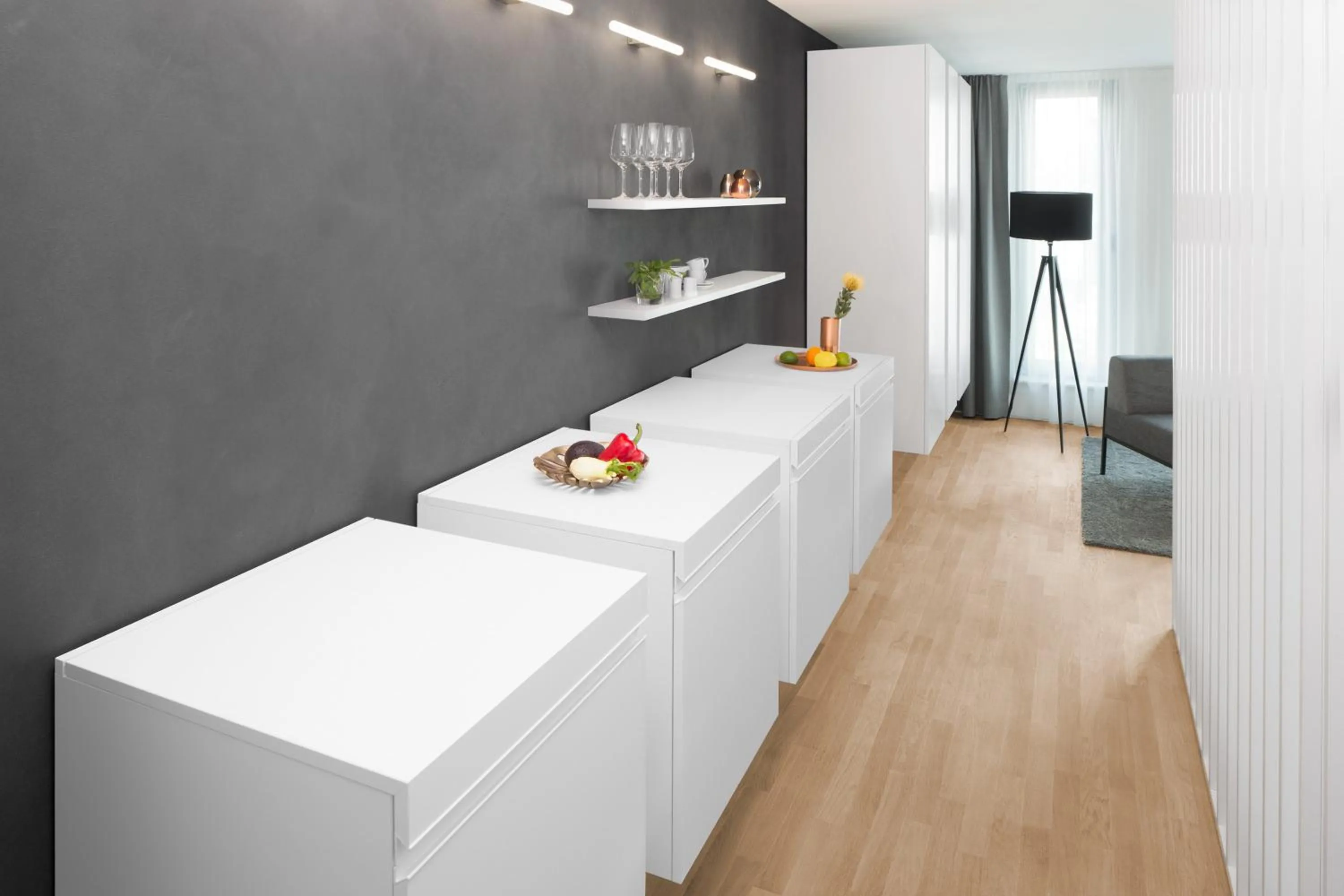 Kitchen or kitchenette in AMANO HOME Apartments
