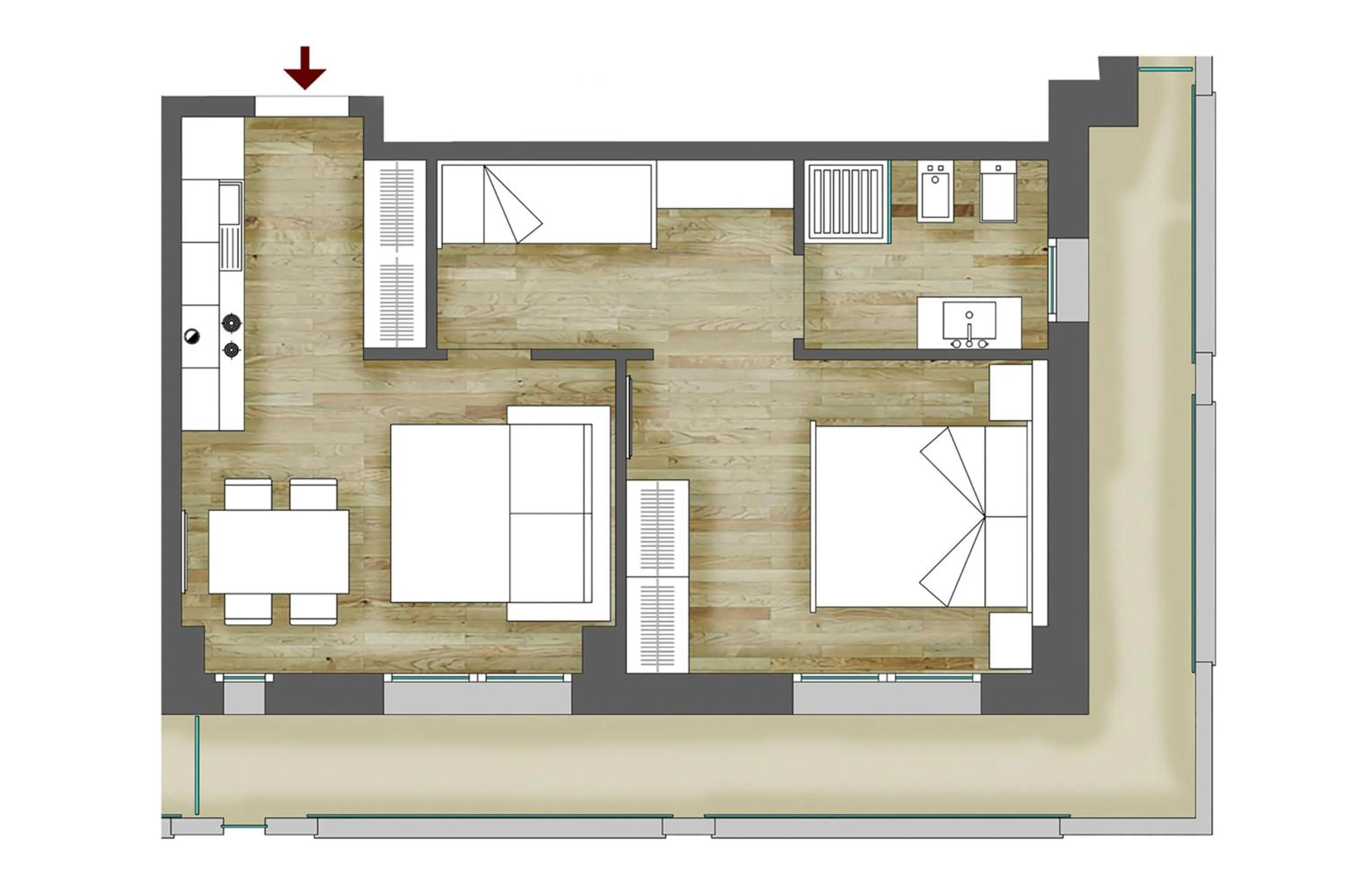 Photo of the whole room in Residence Armony