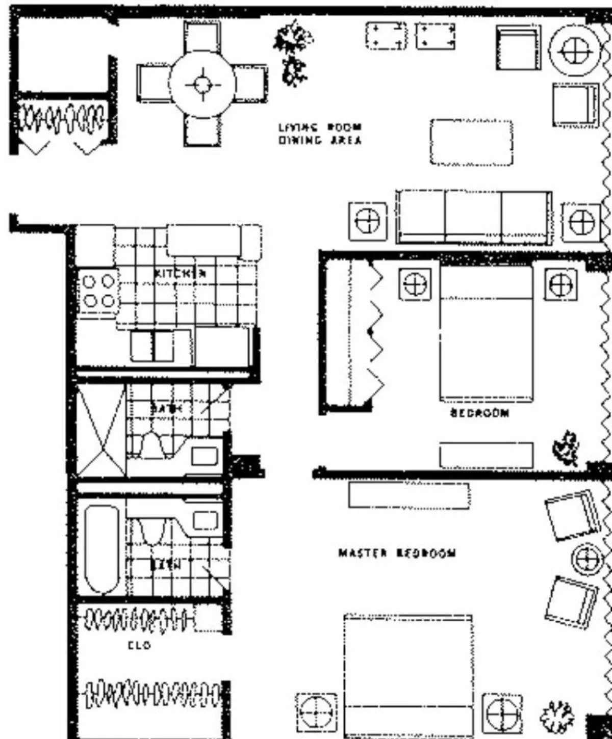 Floor plan in GetAways at the Jockey Club