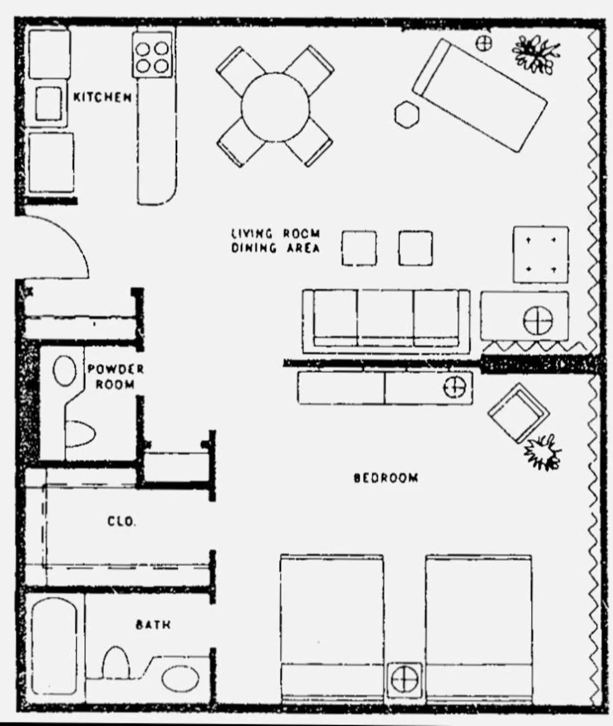 Floor plan in GetAways at the Jockey Club