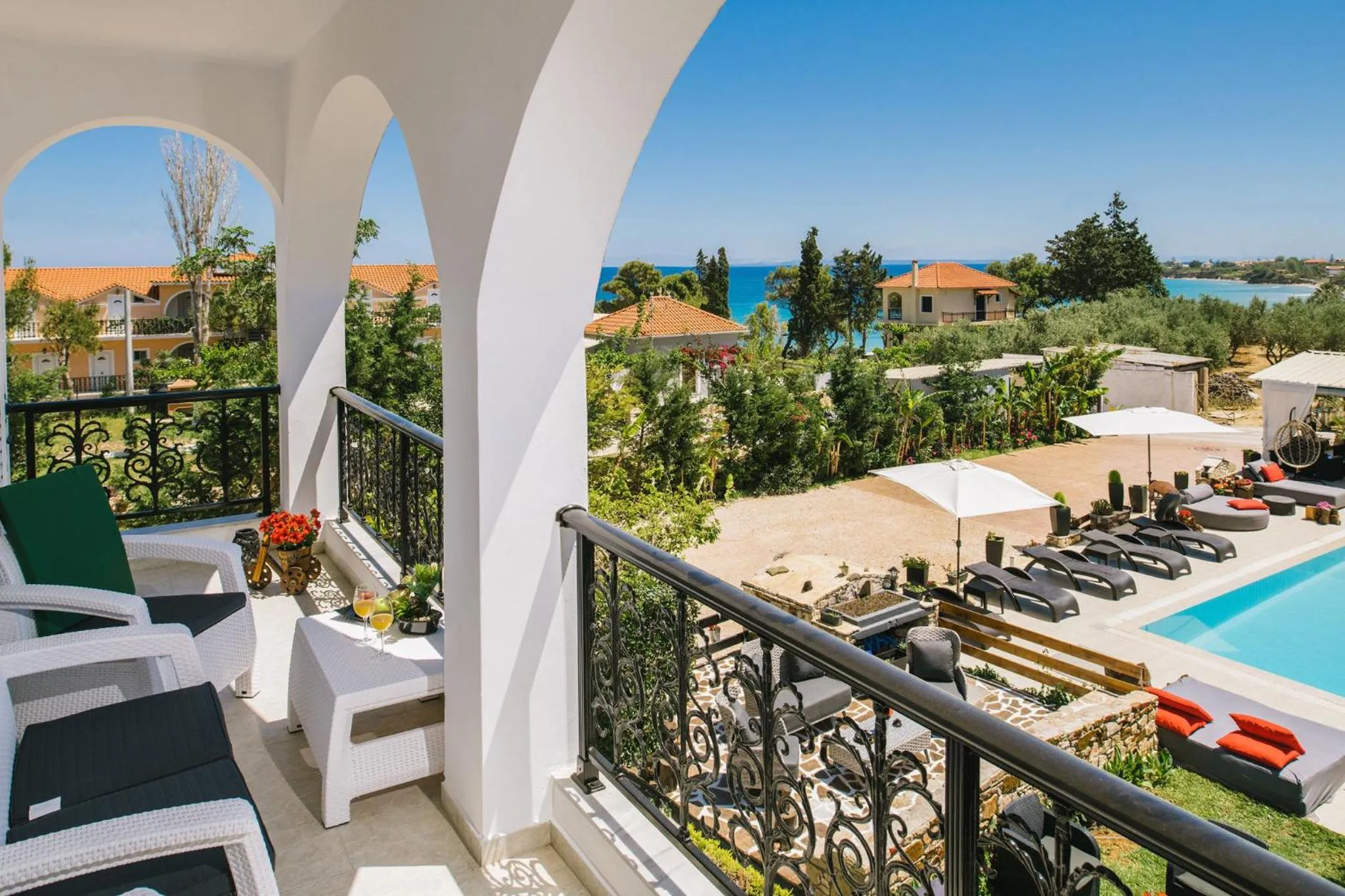 Balcony/Terrace in Villa Corali Apartments Sea Breath & Pool