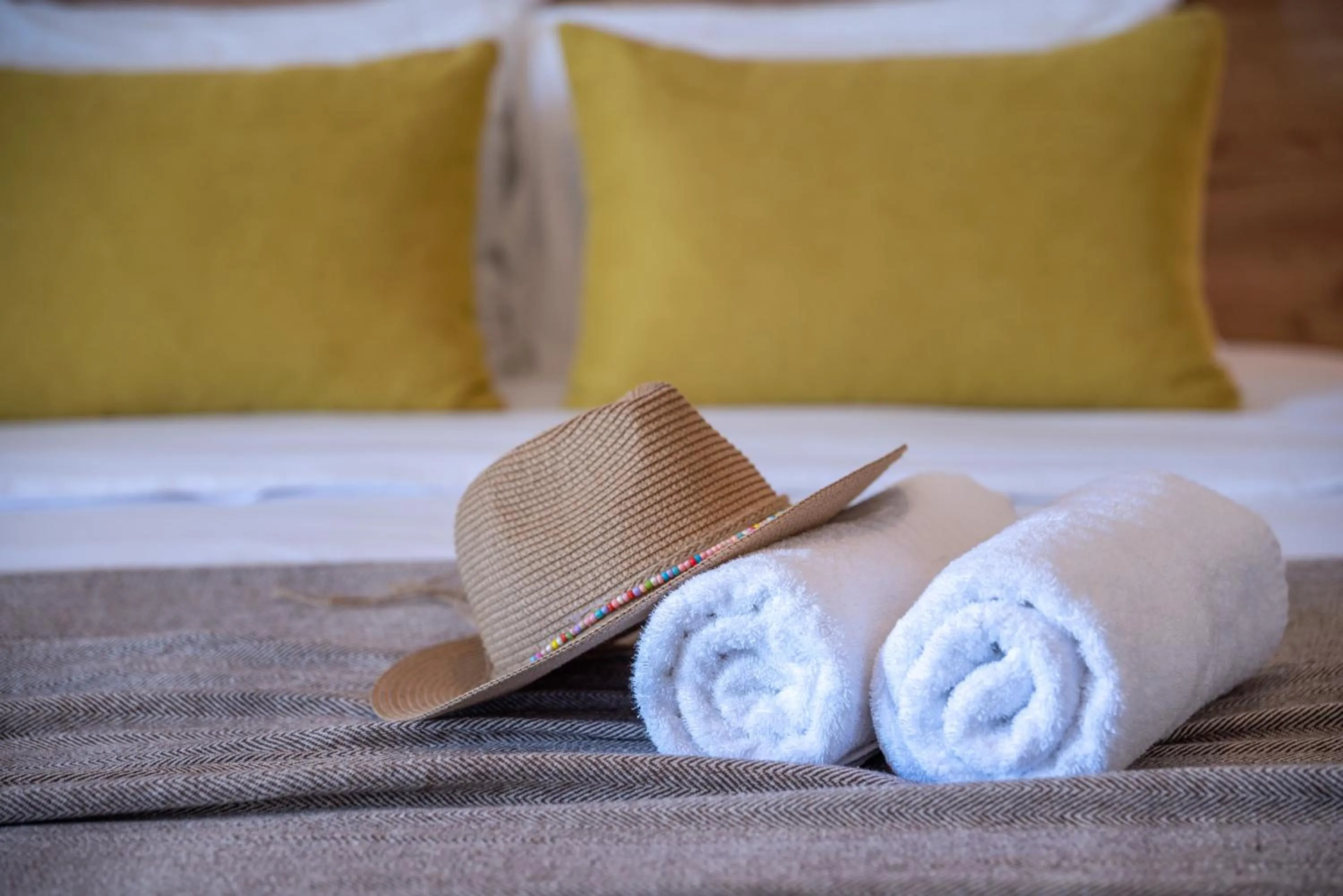 Bed in Kaliviani Traditional Hotel