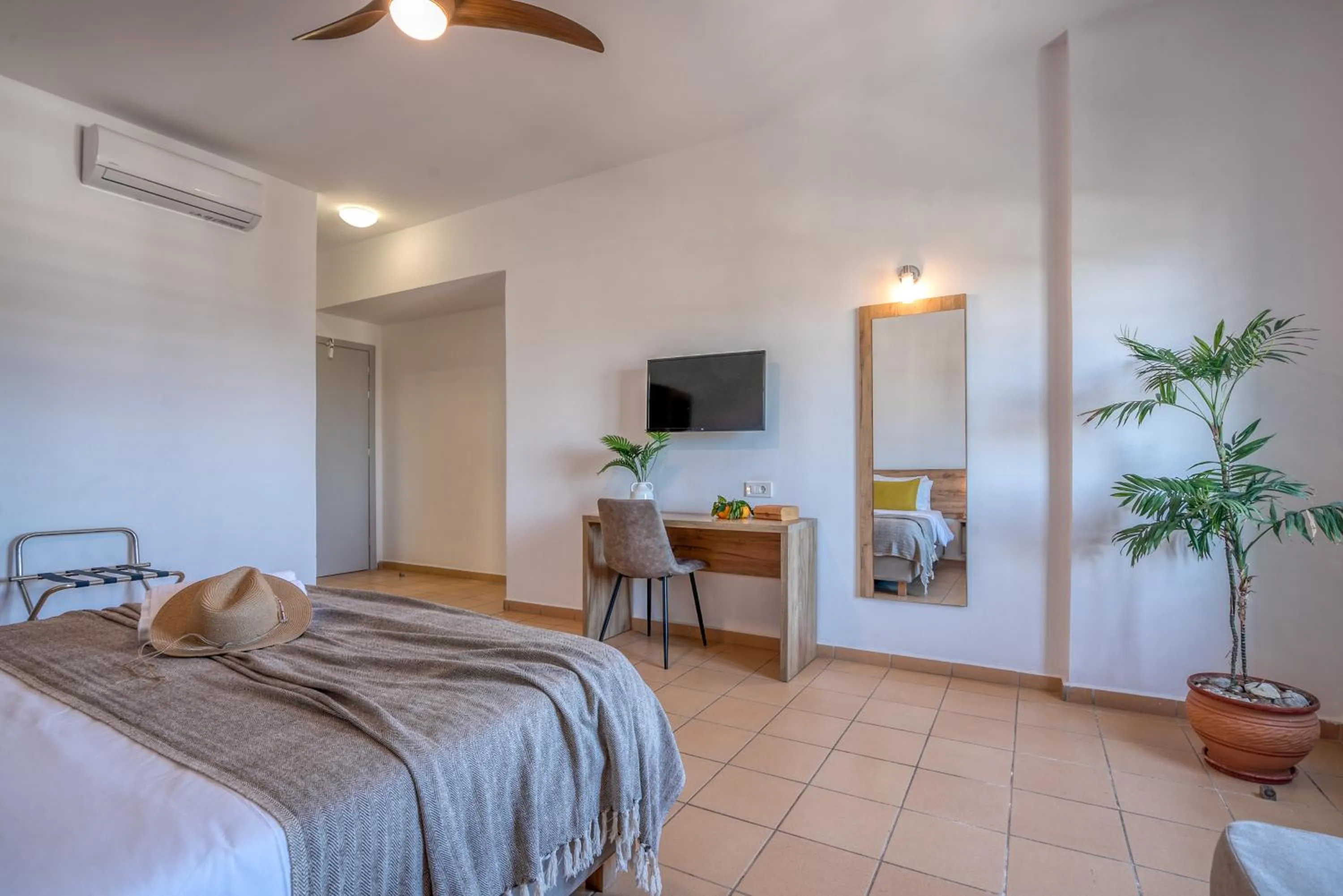 Bed in Kaliviani Traditional Hotel