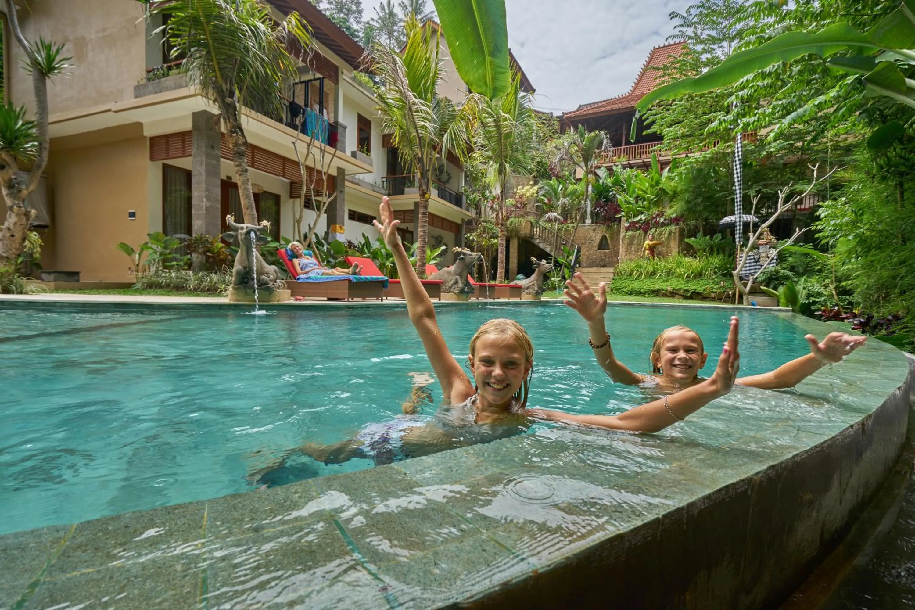 Pool view in Jungle Haven Resort Central Ubud