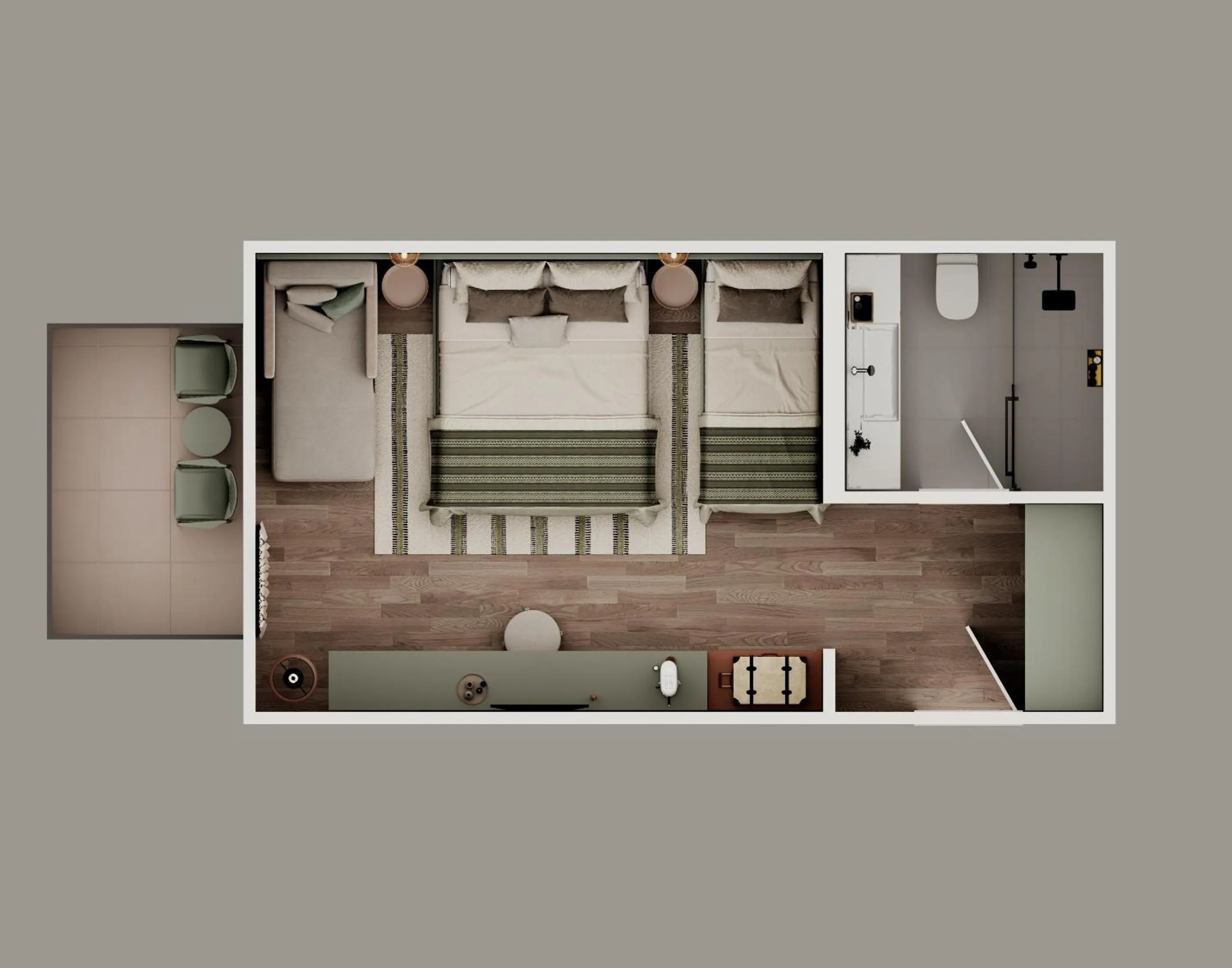 Floor plan, Bed in Corendon Hydros Club Kemer
