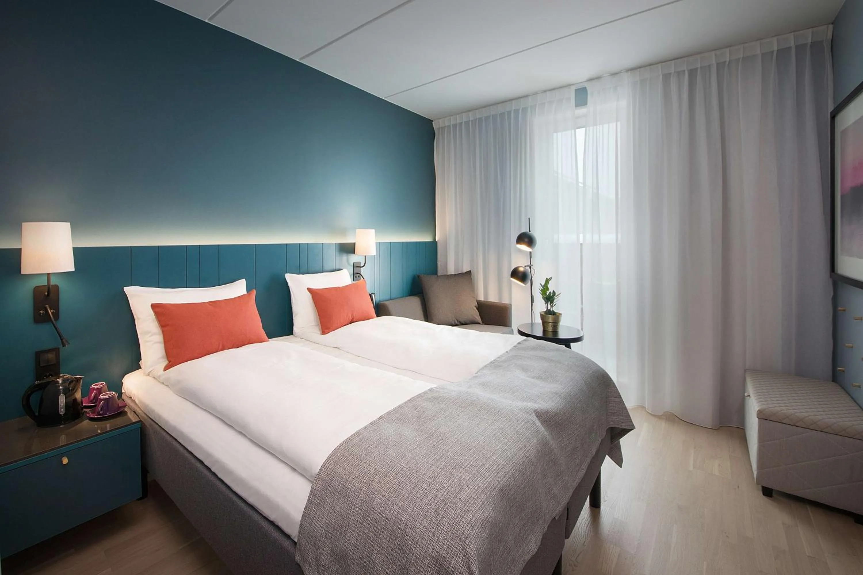 Photo of the whole room, Bed in Scandic Oslo Airport