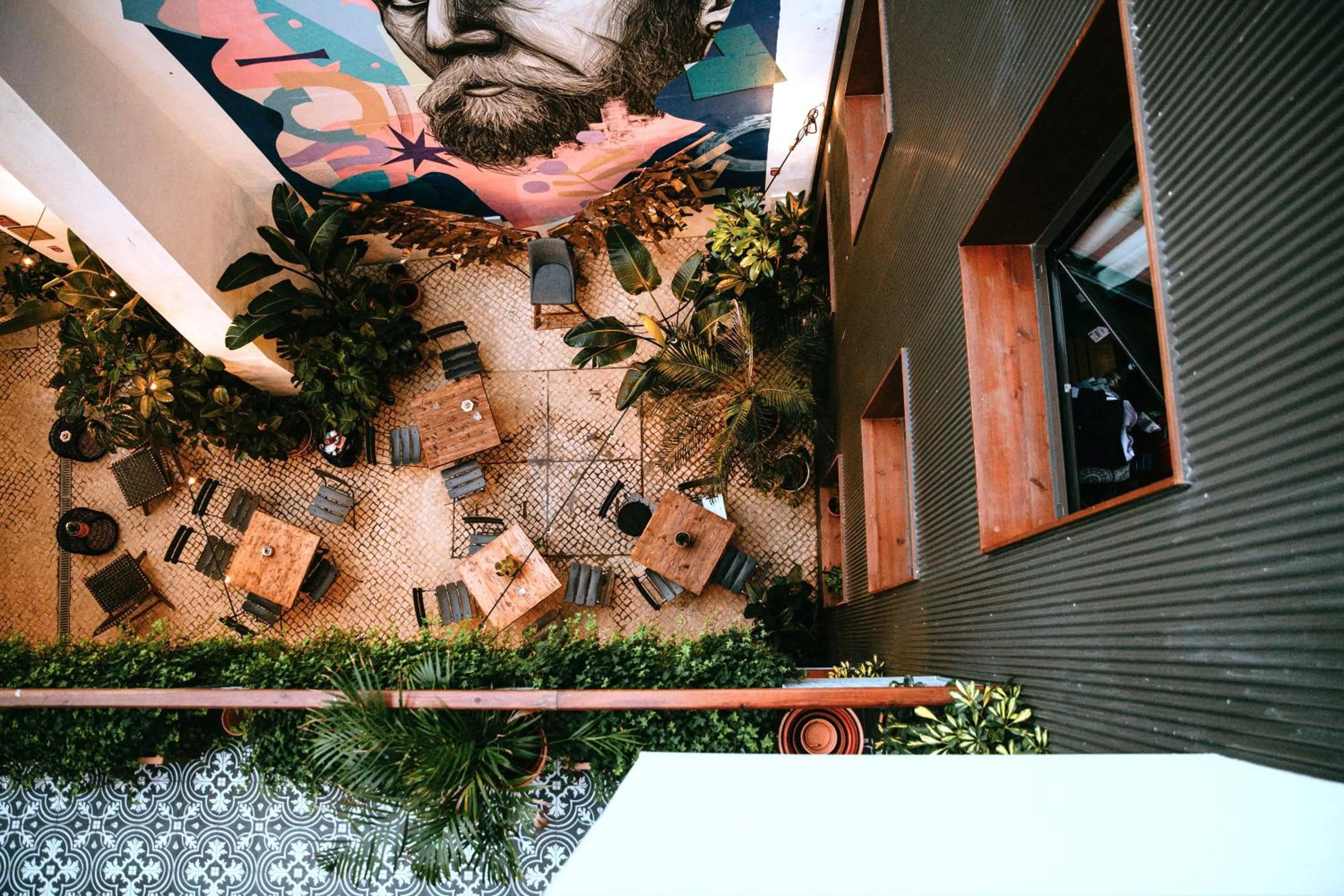 Patio in Selina Secret Garden Lisbon by IKIGAI Global Hospitality