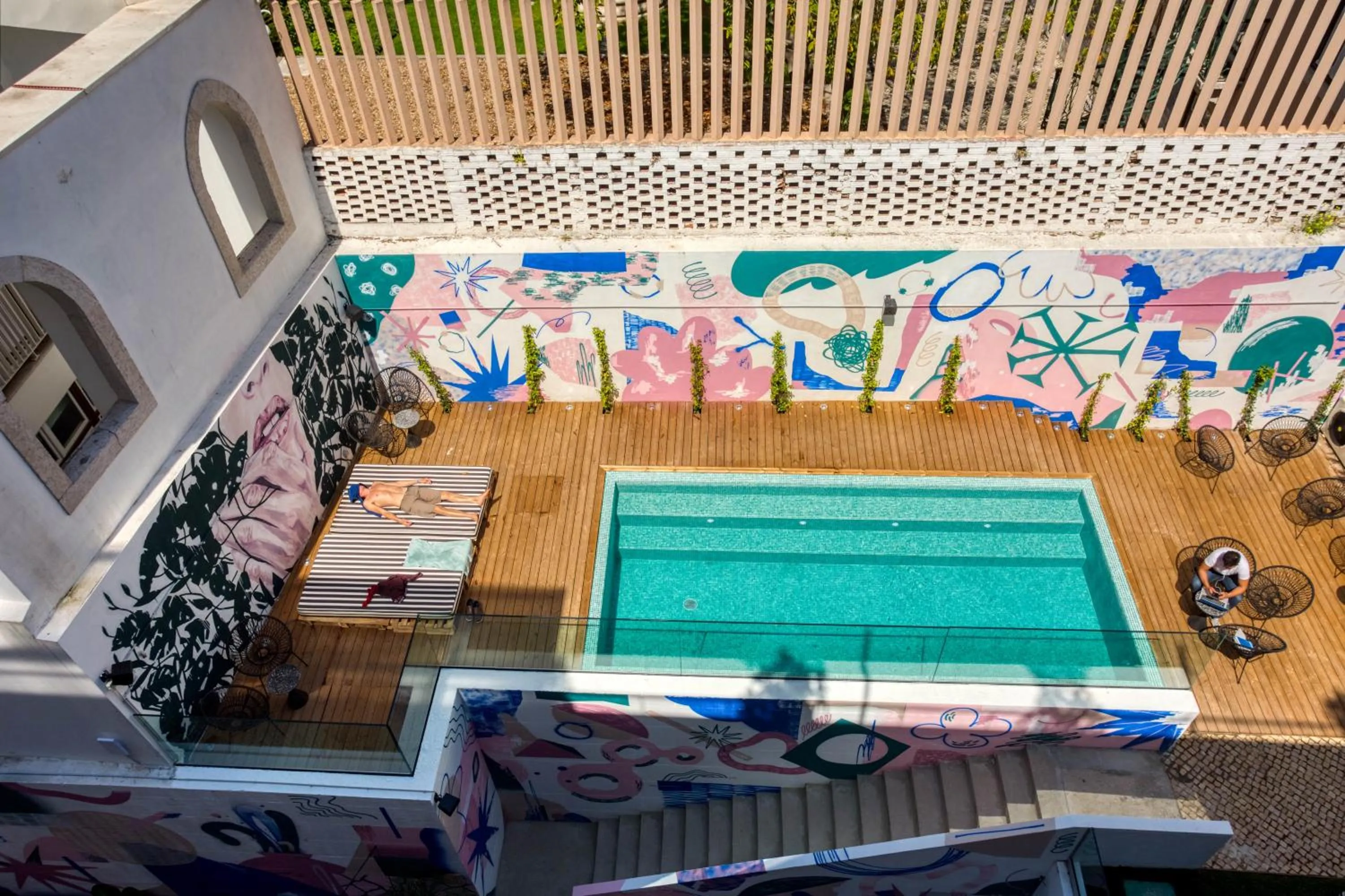 Pool view in Selina Secret Garden Lisbon by IKIGAI Global Hospitality