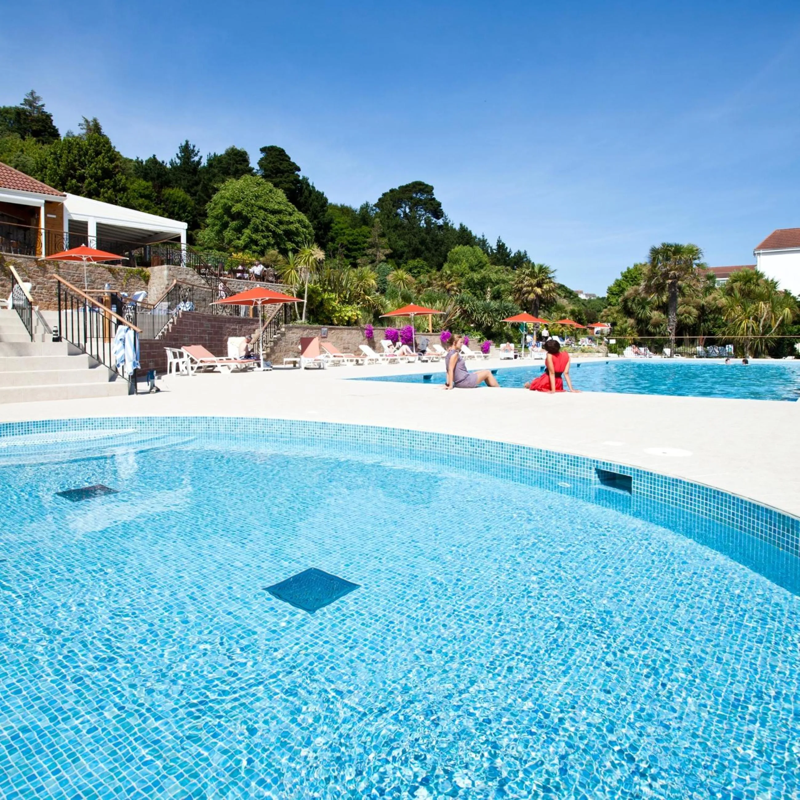 Pool view in St Brelade's Bay Hotel