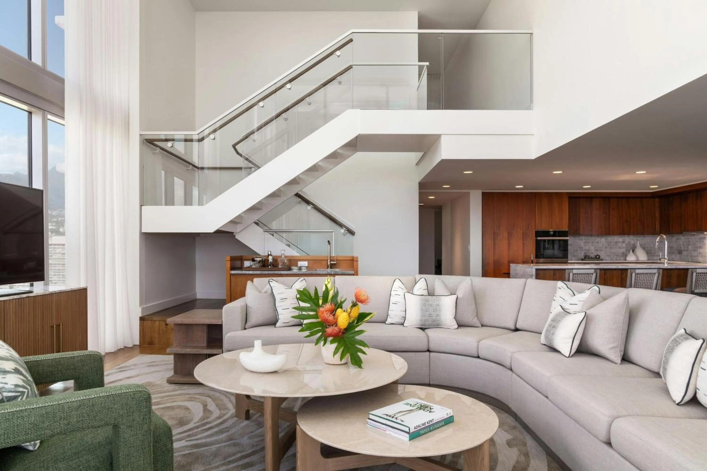 Living room in The Ritz-Carlton Residences, Waikiki Beach Hotel