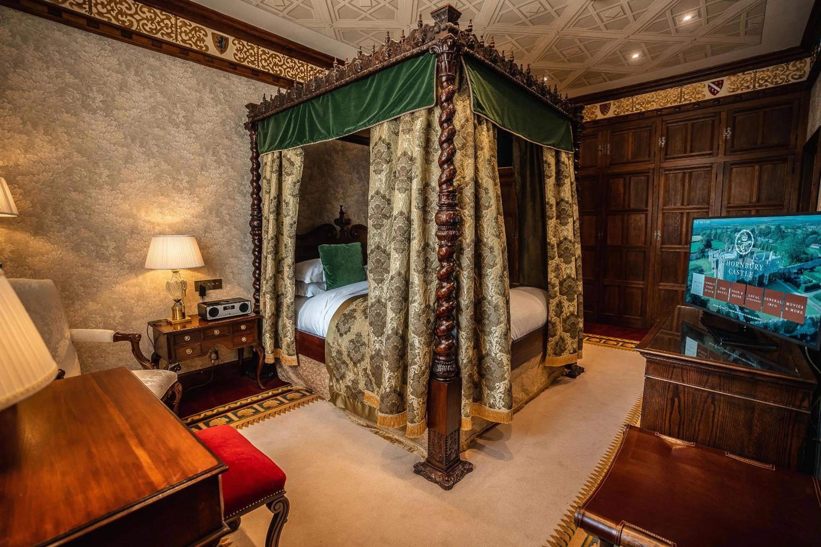 Bed in Thornbury Castle - A Relais & Chateaux Hotel