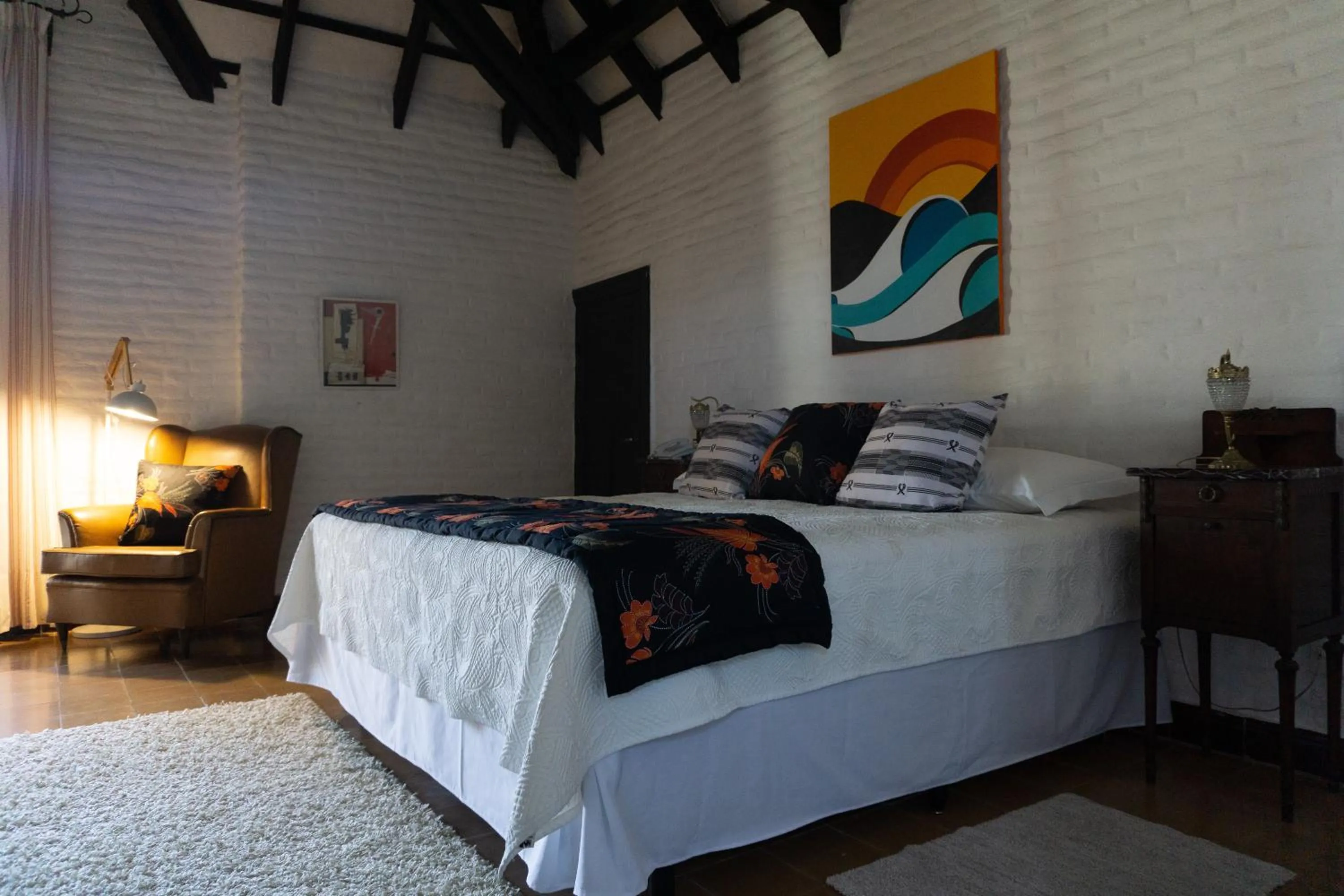 Bed in Santoral Restaurante y Posada Pet Friendly