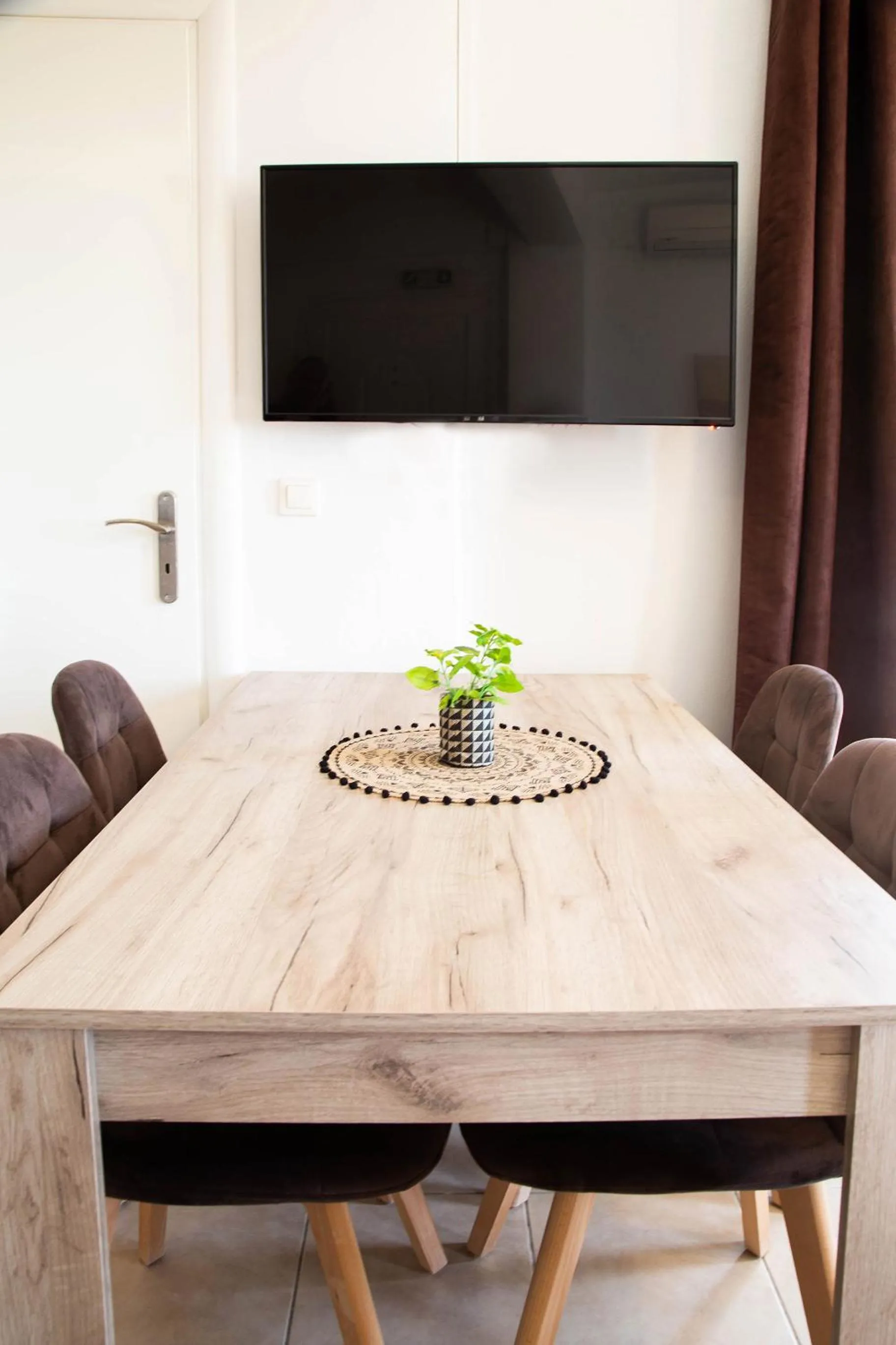 Dining area in Romanos Beach Villas