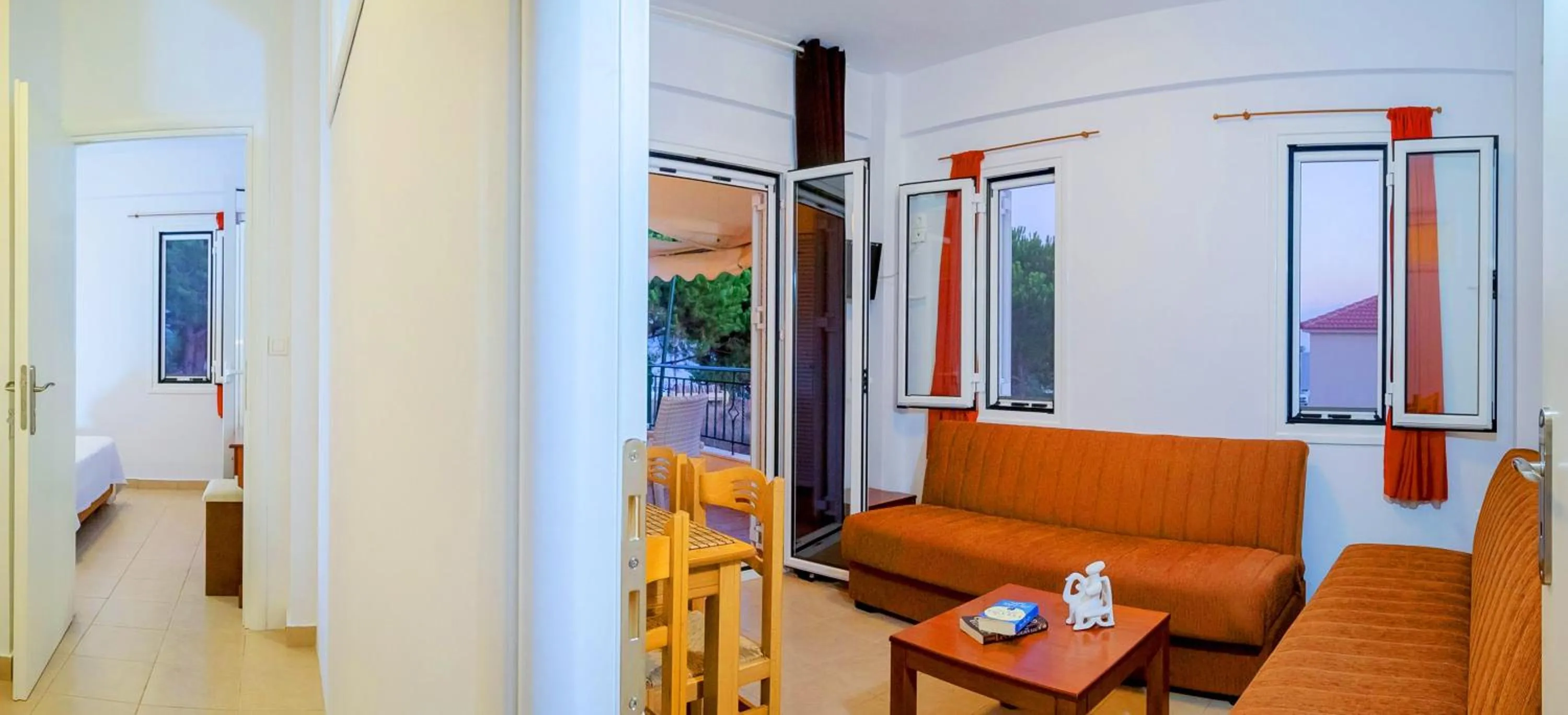 Living room in Romanos Beach Villas