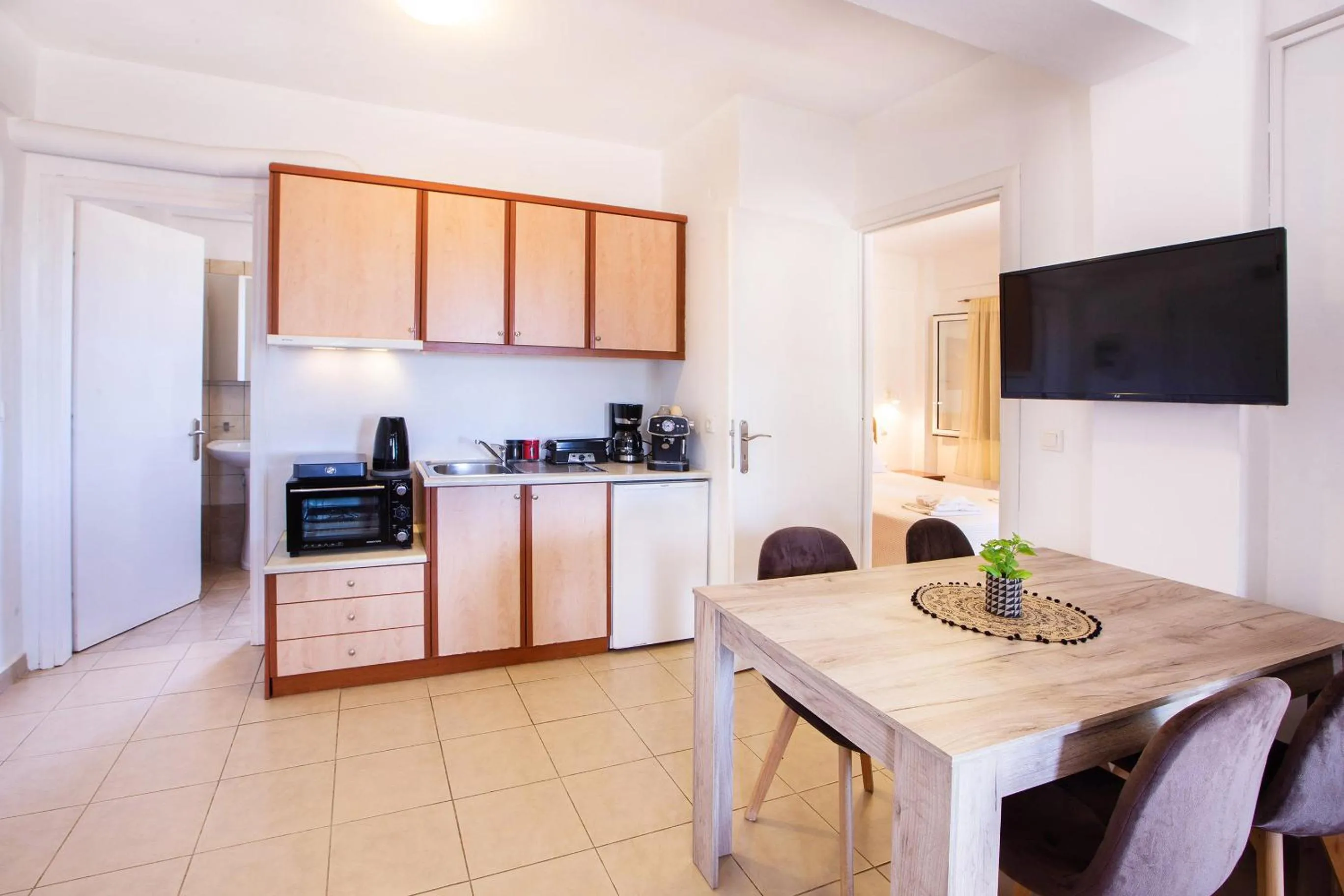 Living room in Romanos Beach Villas