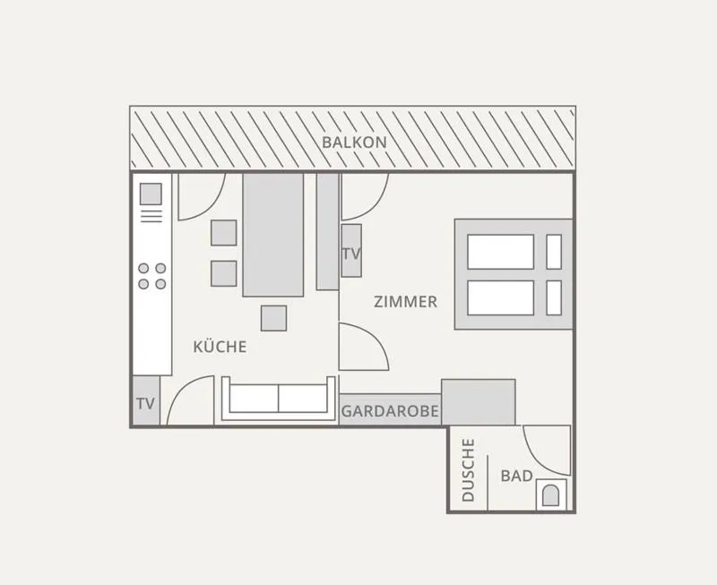 Photo of the whole room in Gästehaus Meusburger