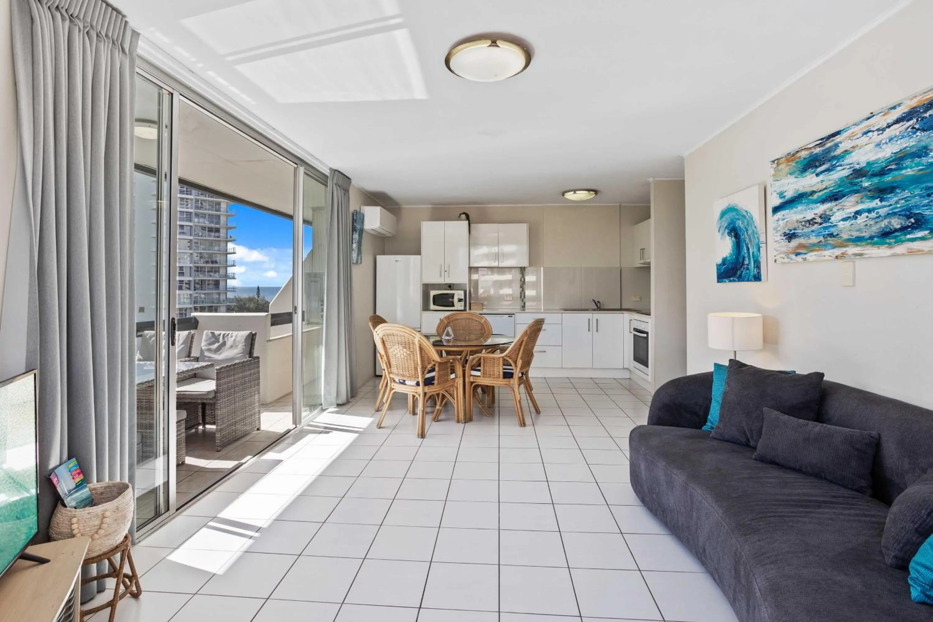 Living room in Hi Ho Beach Apartments on Broadbeach