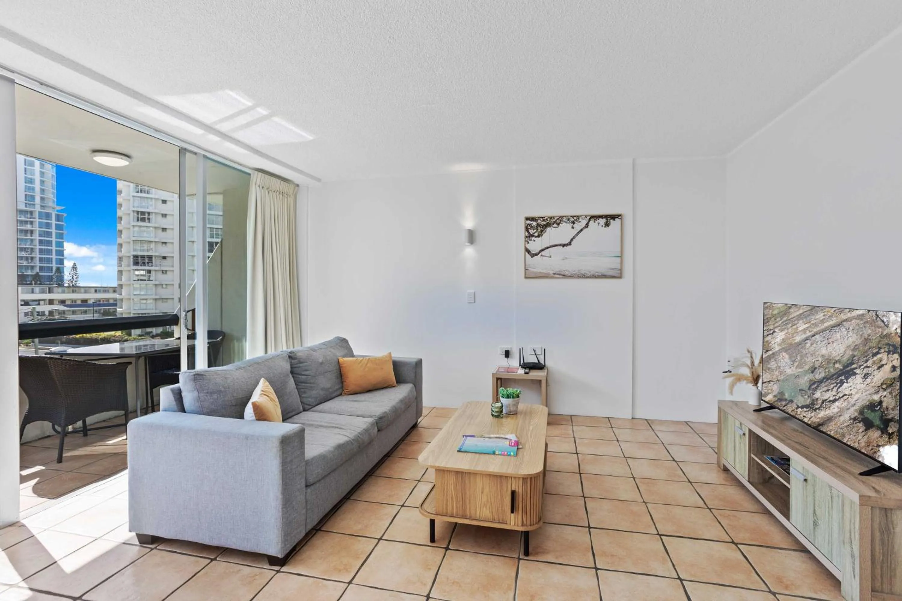 Living room in Hi Ho Beach Apartments on Broadbeach