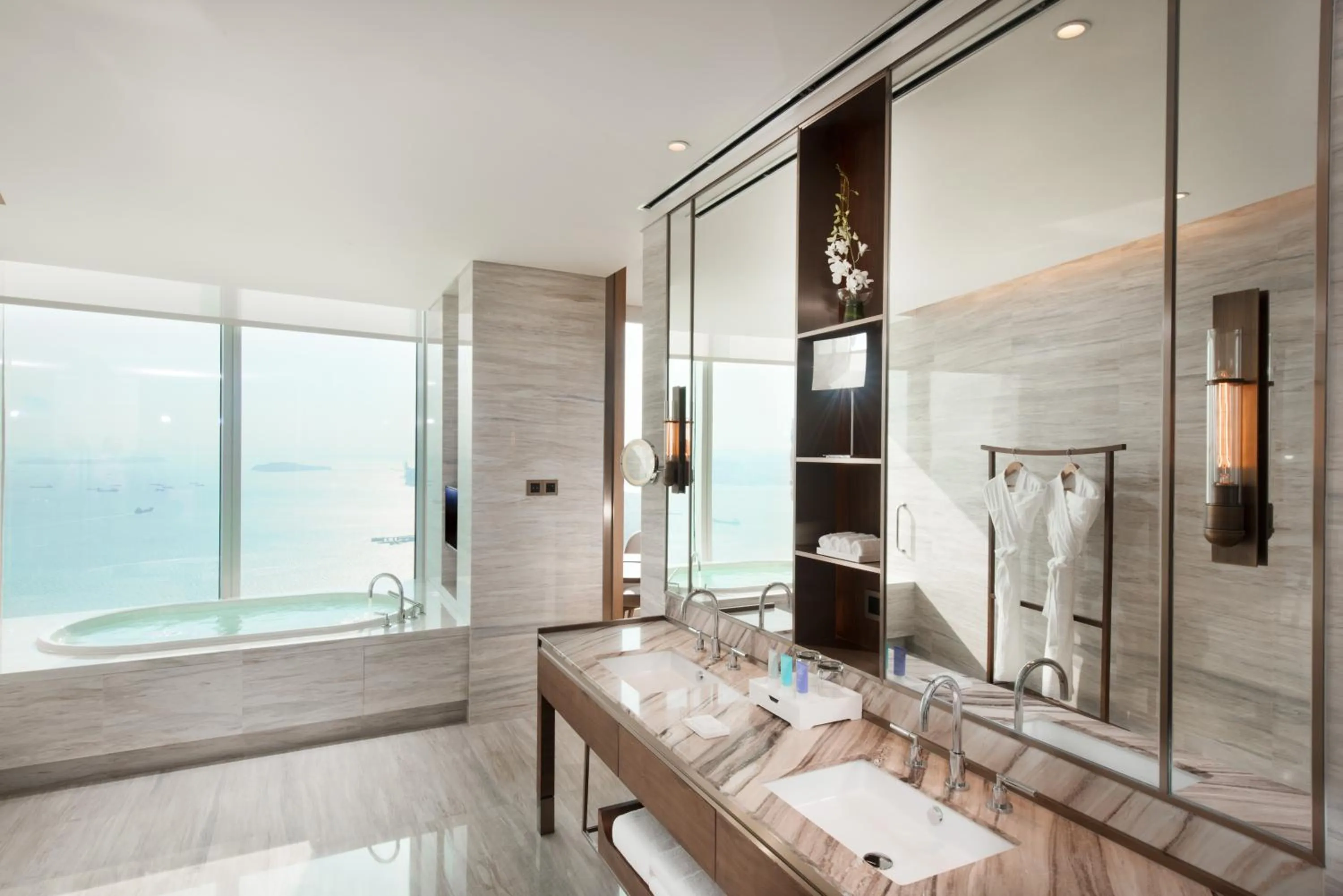 Bathroom, Bed in Conrad Xiamen