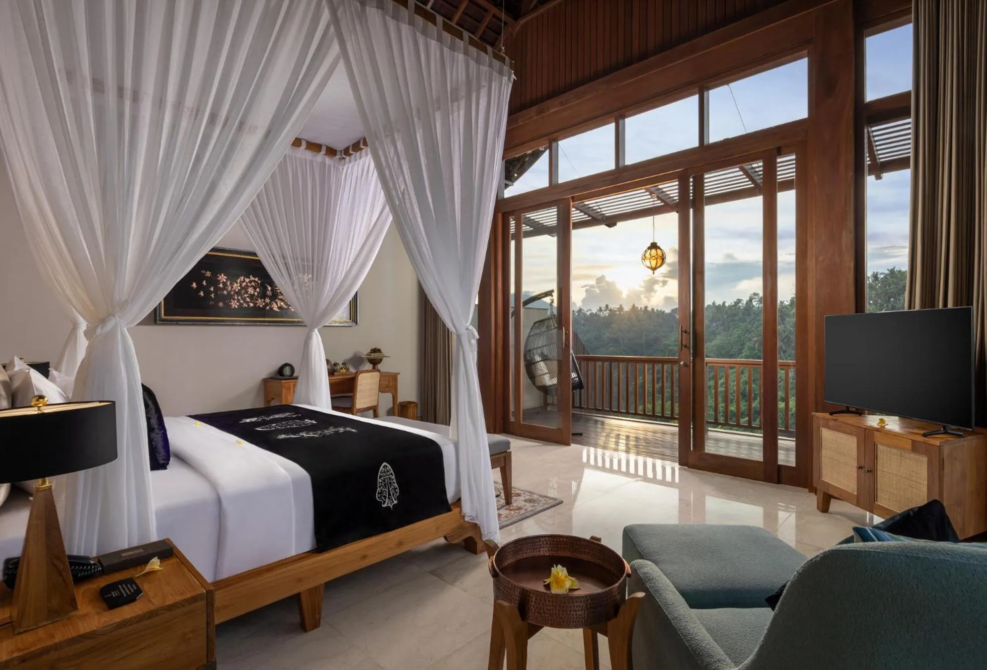 Bed in The Kayon Valley Resort