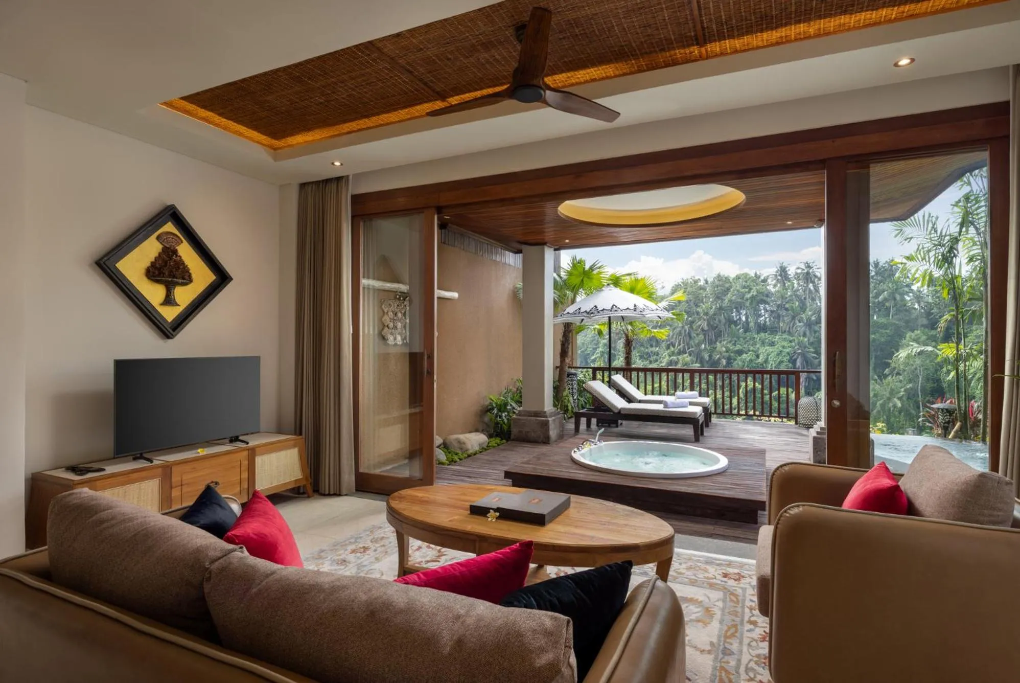 Living room in The Kayon Valley Resort