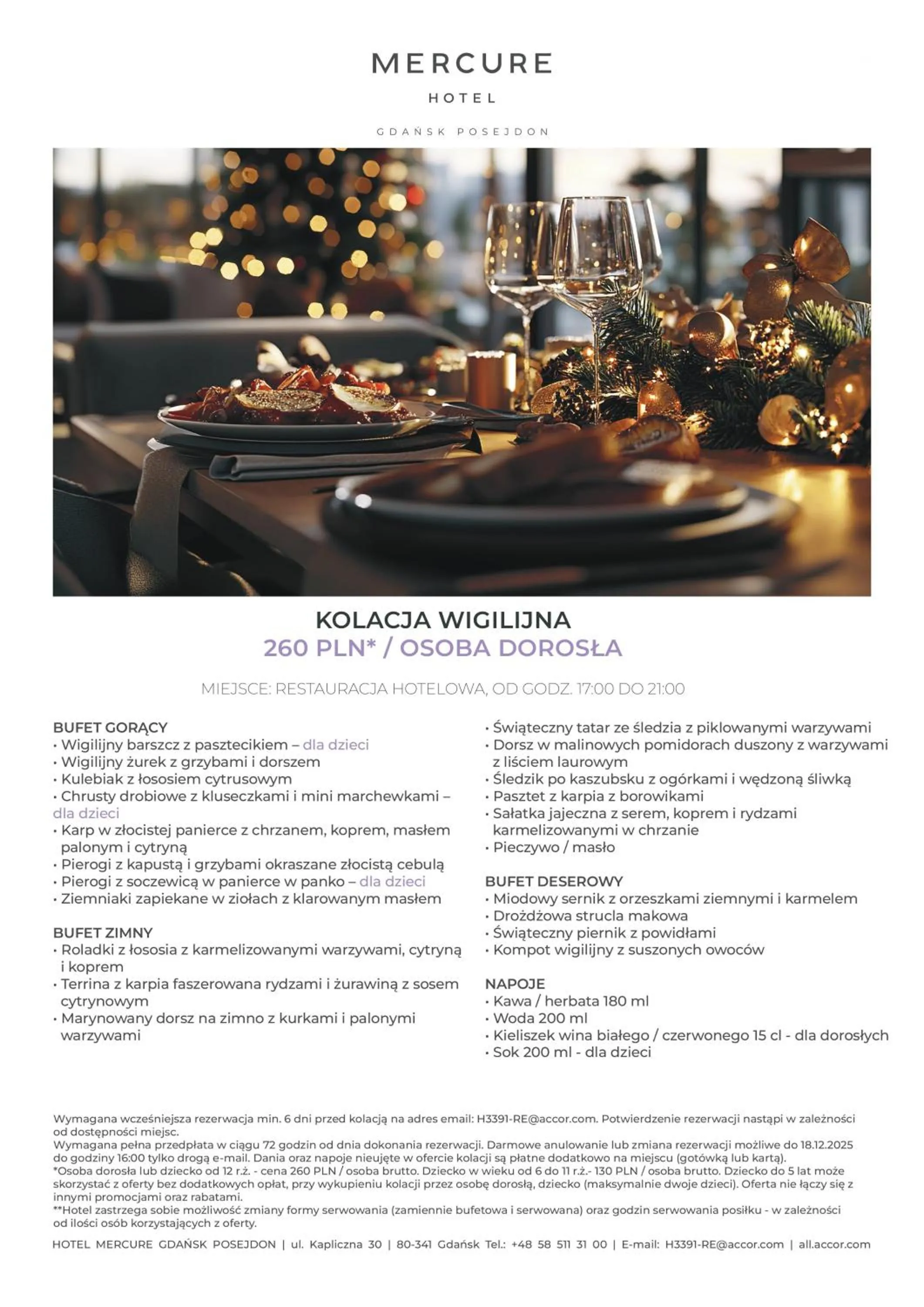 Restaurant/places to eat in Mercure Gdańsk Posejdon