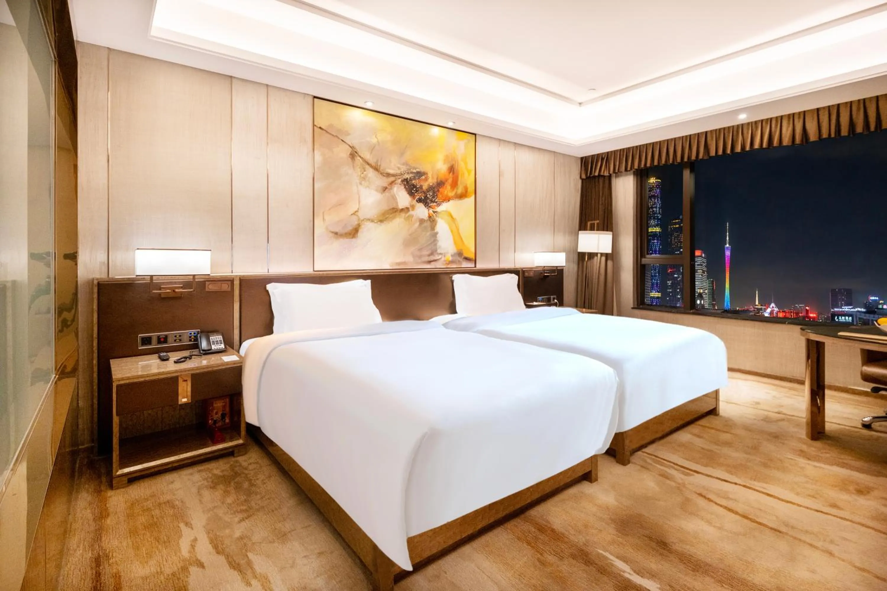 Bed in Vaperse Hotel Guangzhou Zhujiang New Town - Free Shuttle Bus During Canton Fair