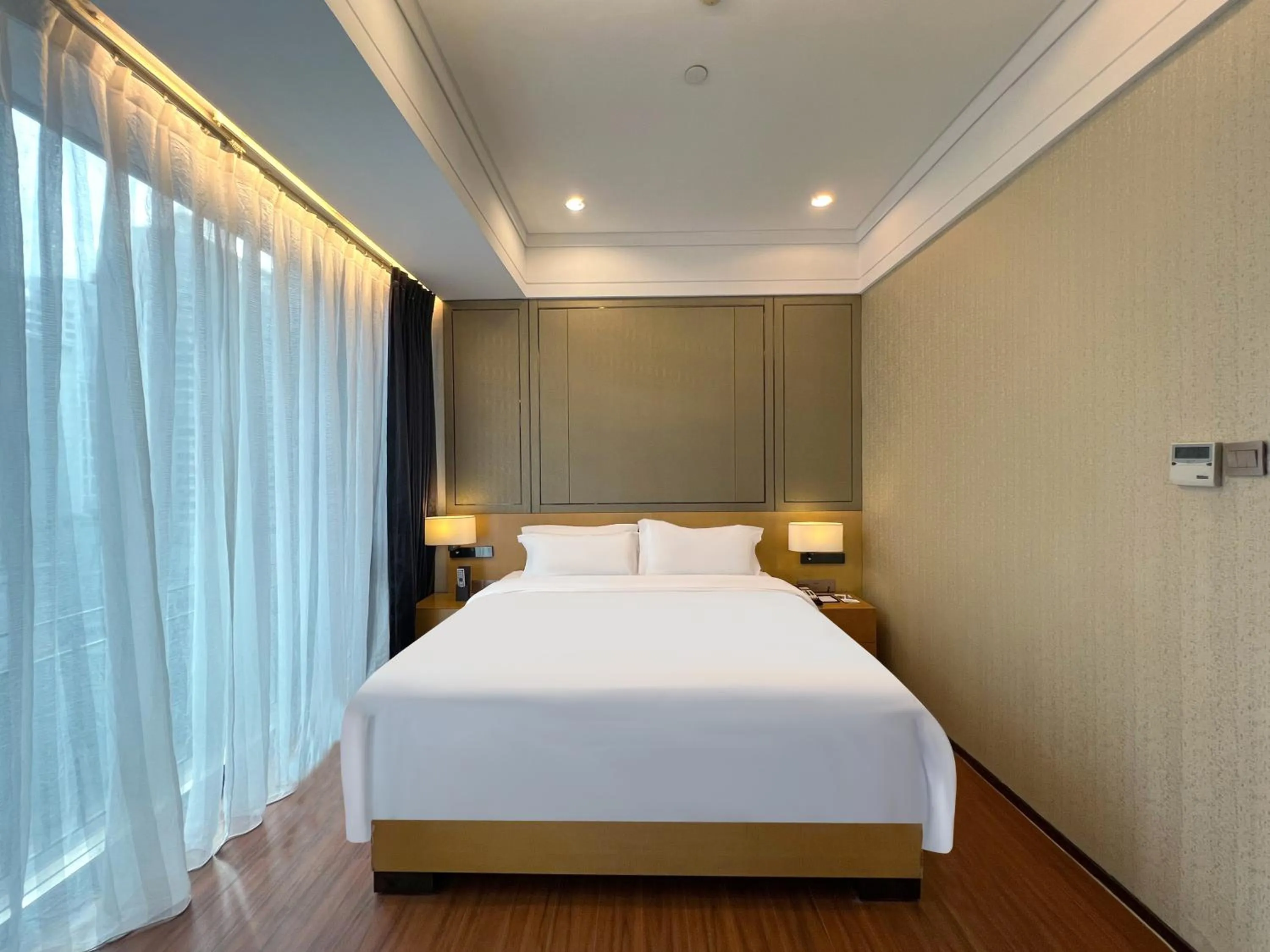 Bed in Vaperse Hotel Guangzhou Zhujiang New Town - Free Shuttle Bus During Canton Fair