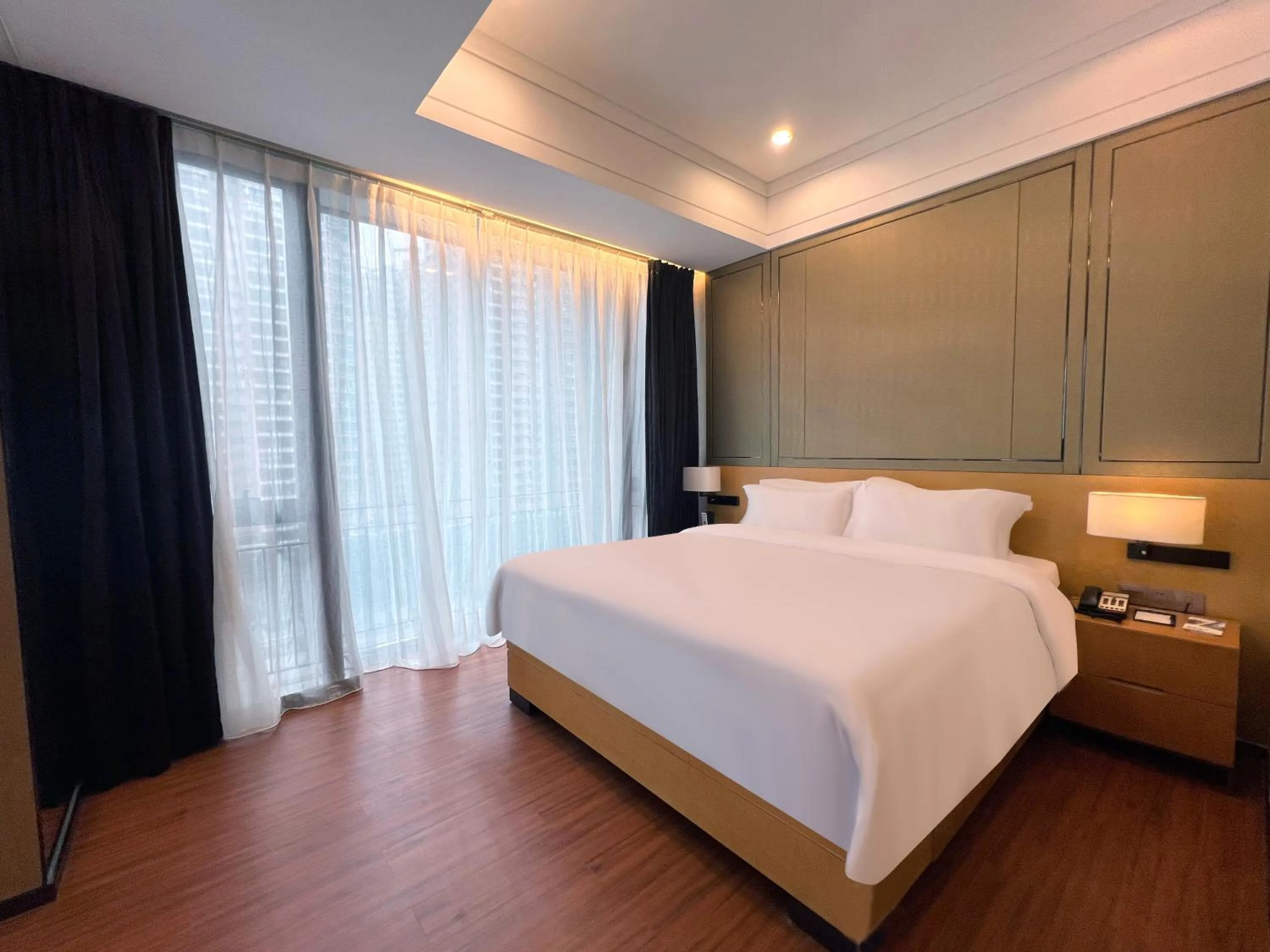 Bed in Vaperse Hotel Guangzhou Zhujiang New Town - Free Shuttle Bus During Canton Fair