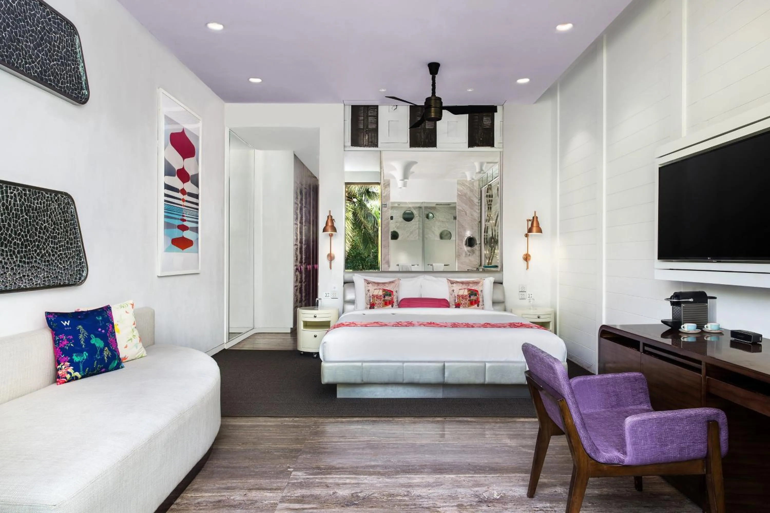 Photo of the whole room, Bed in W Goa