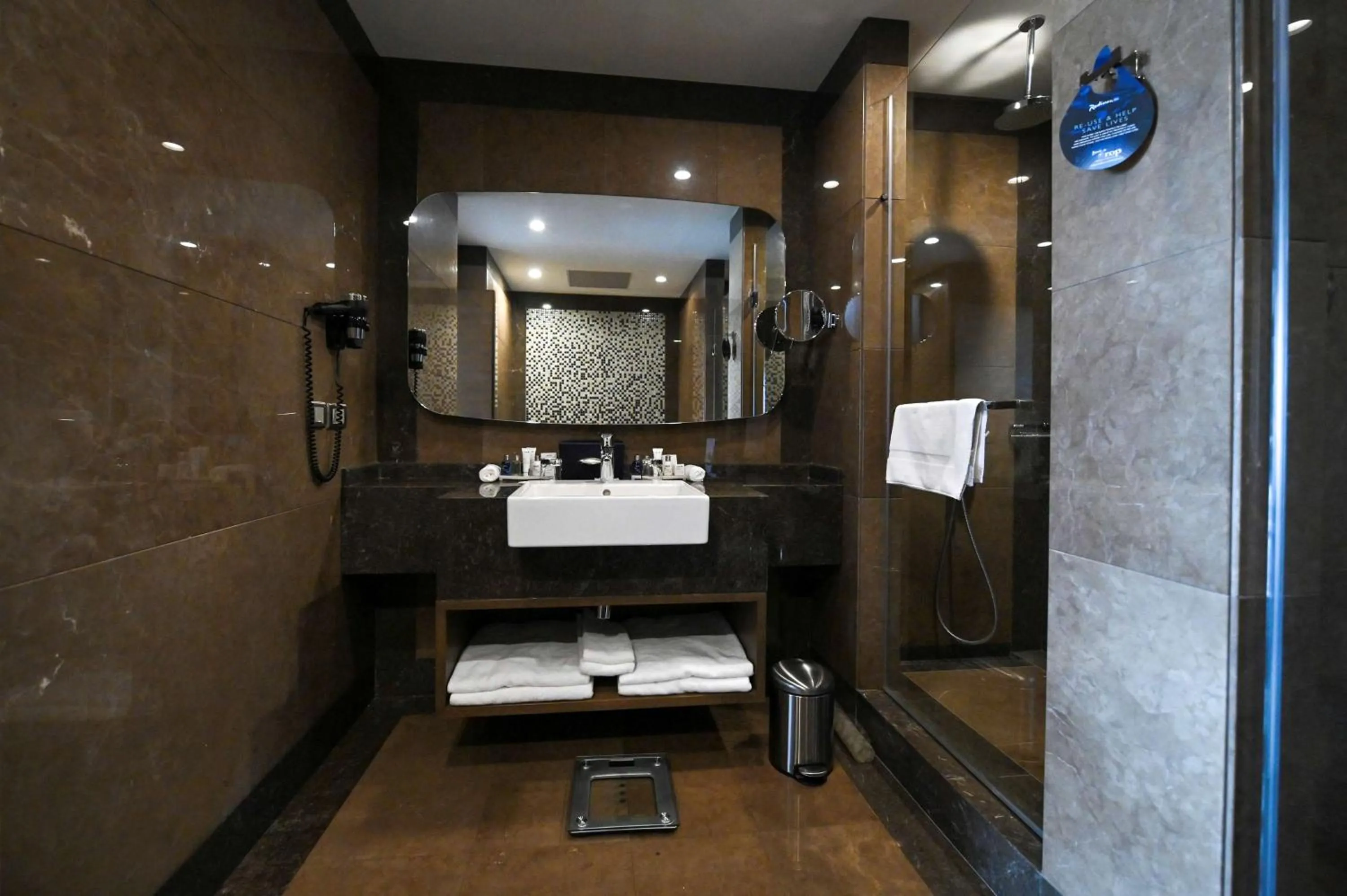 Shower in Radisson Blu Hotel, Abidjan Airport