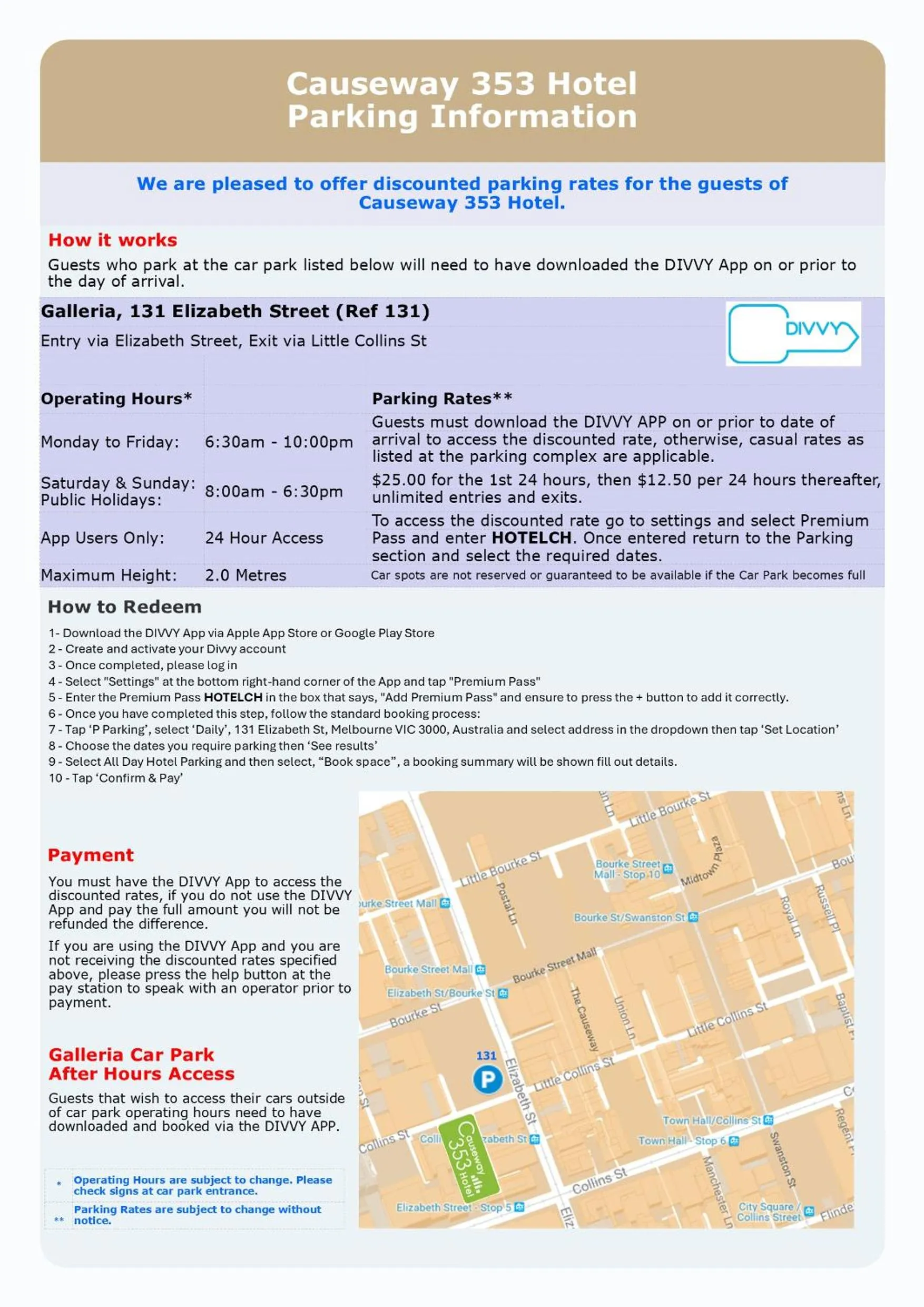 Parking in Causeway 353 Hotel
