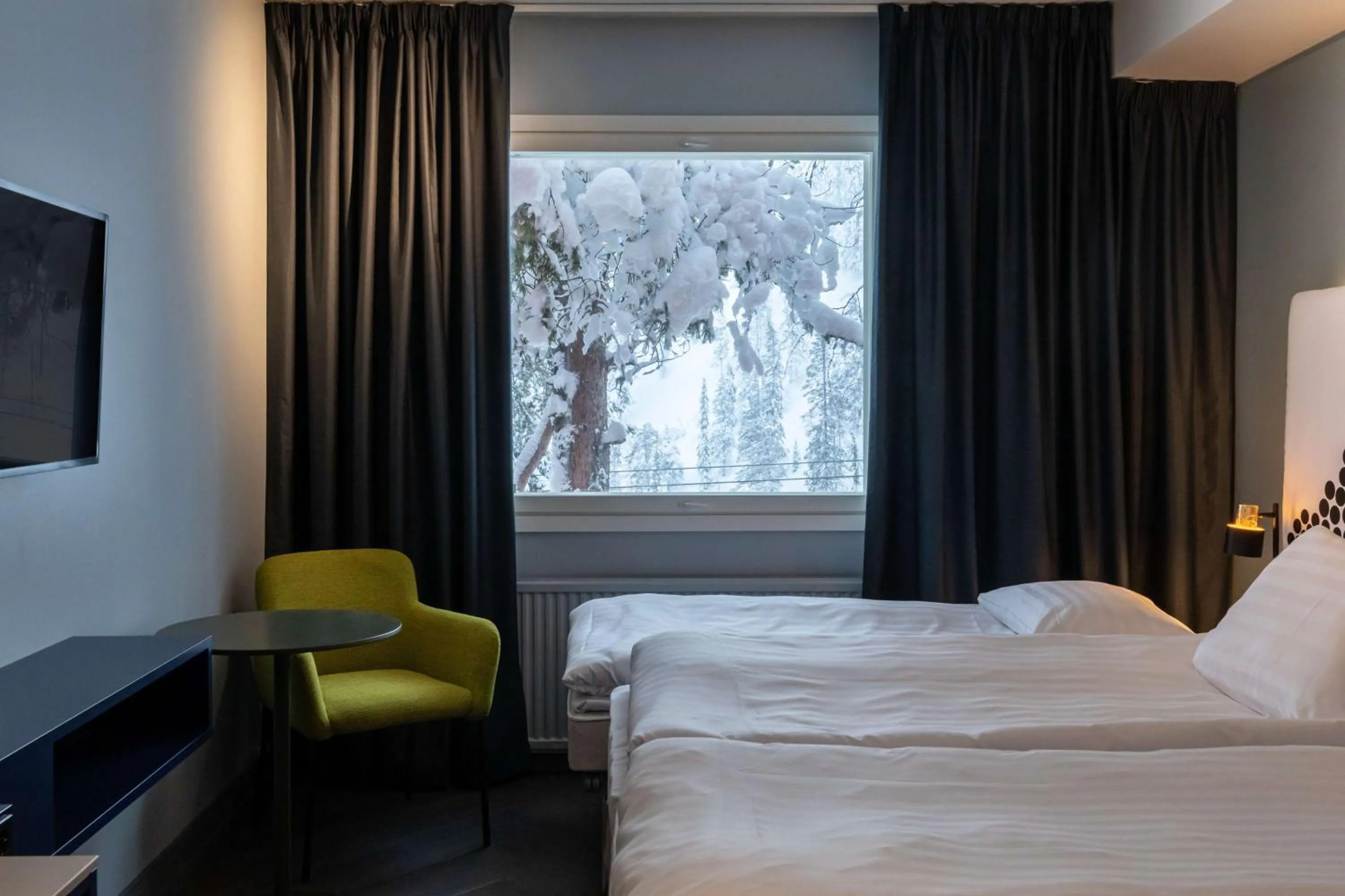 Bedroom, Bed in Scandic Rukahovi